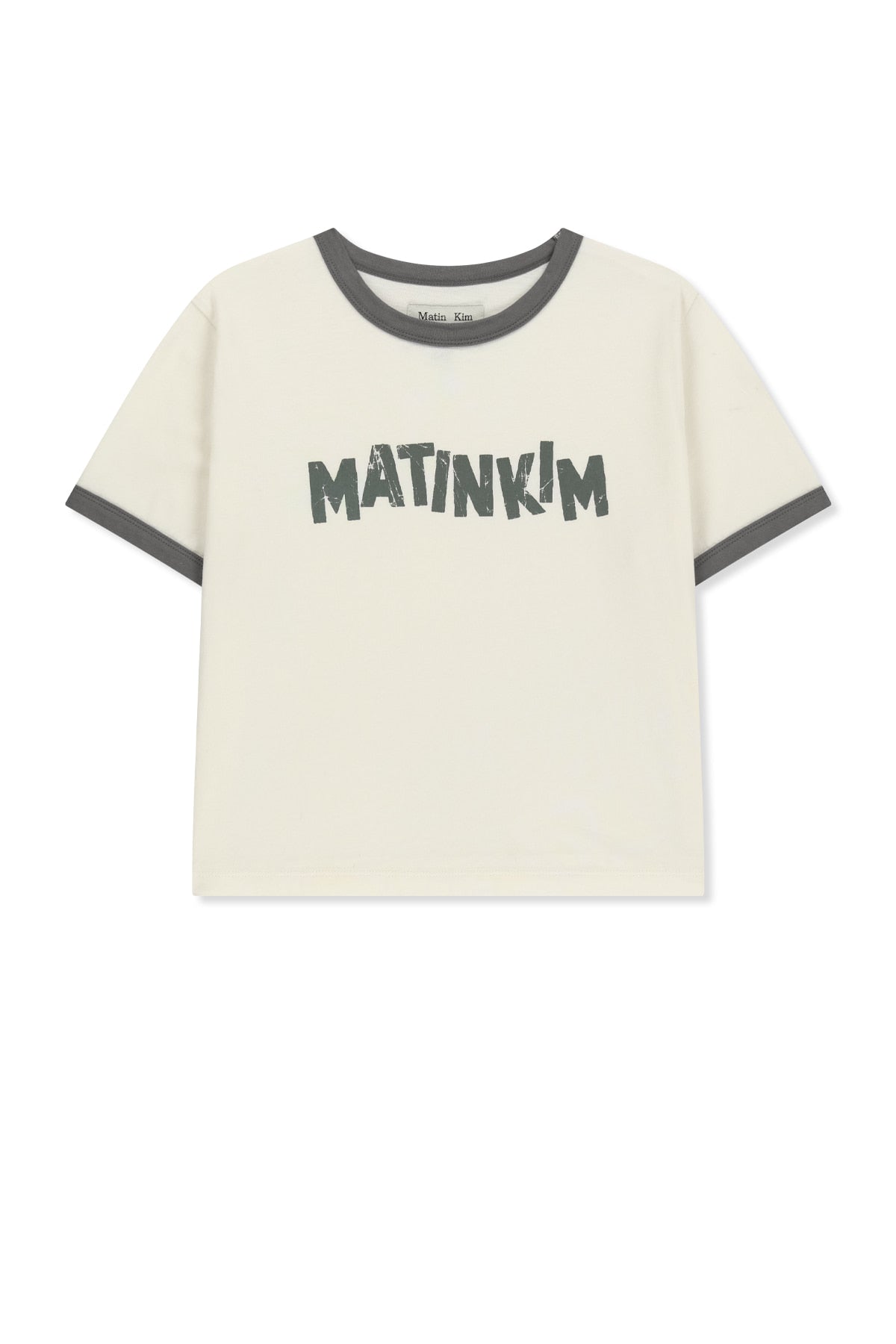 matinkim MATIN LOGO RINGER CROP TOP IN CREAM