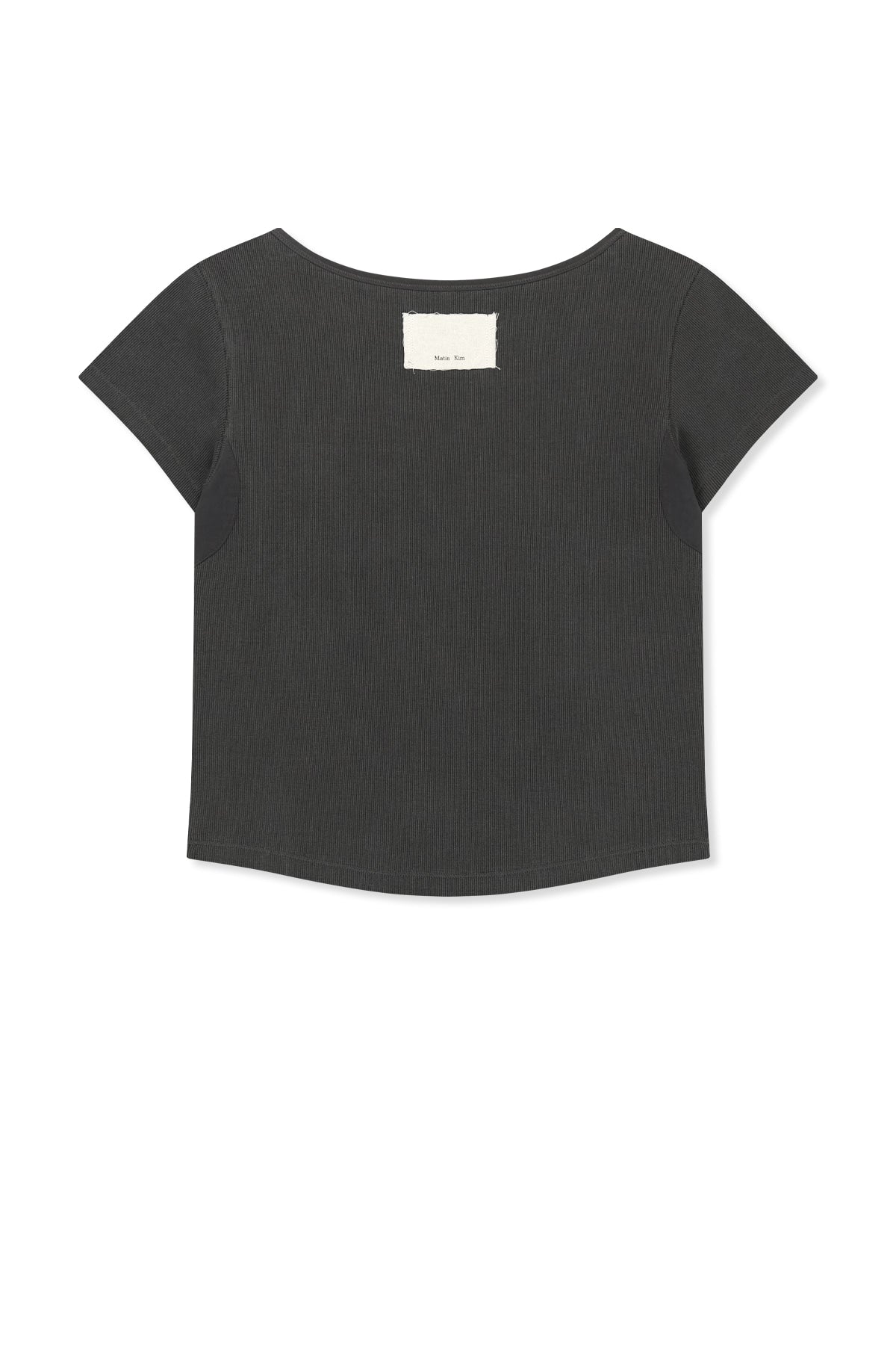 matinkim POCKET POINT SLIM FIT TOP IN CHARCOAL