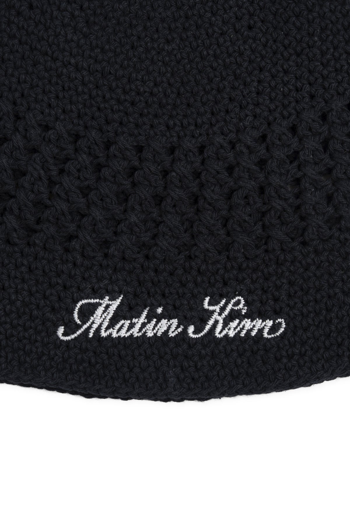 matinkim CROCHET COTTON BUCKET HAT IN BLACK
