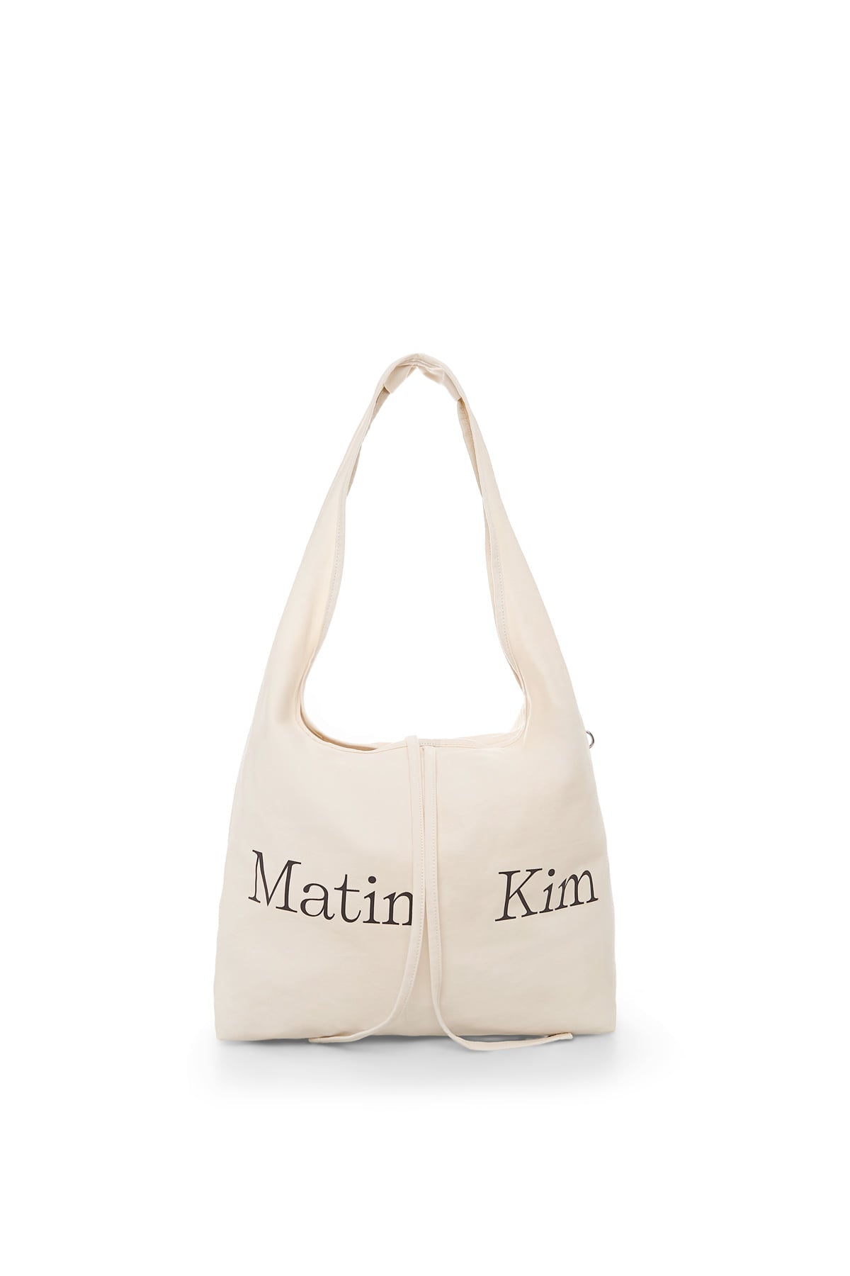 matinkim LOGO POINT ROUND ECOBAG IN IVORY