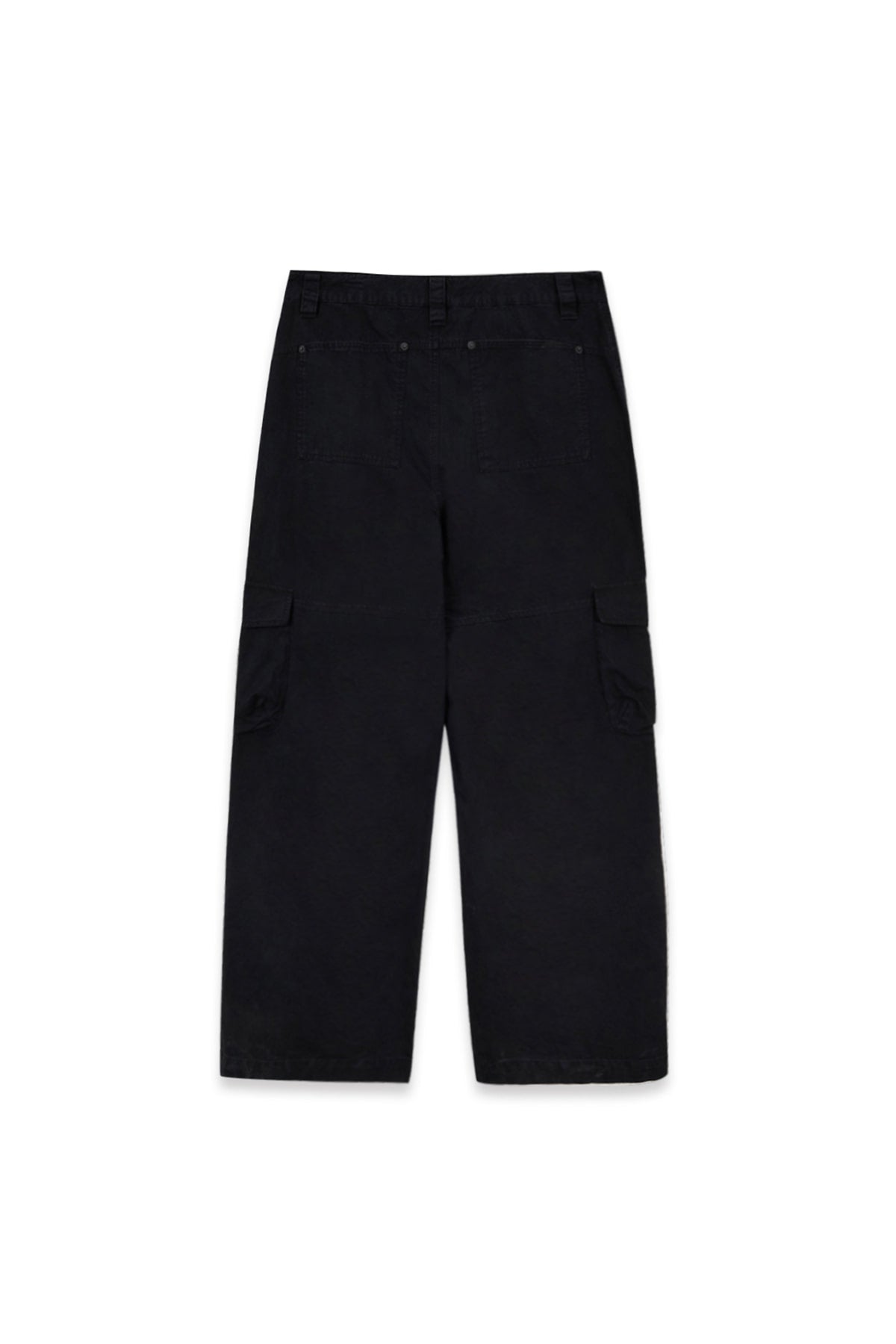 matinkim WASHED WIDE CARGO PANTS FOR MEN IN BLACK
