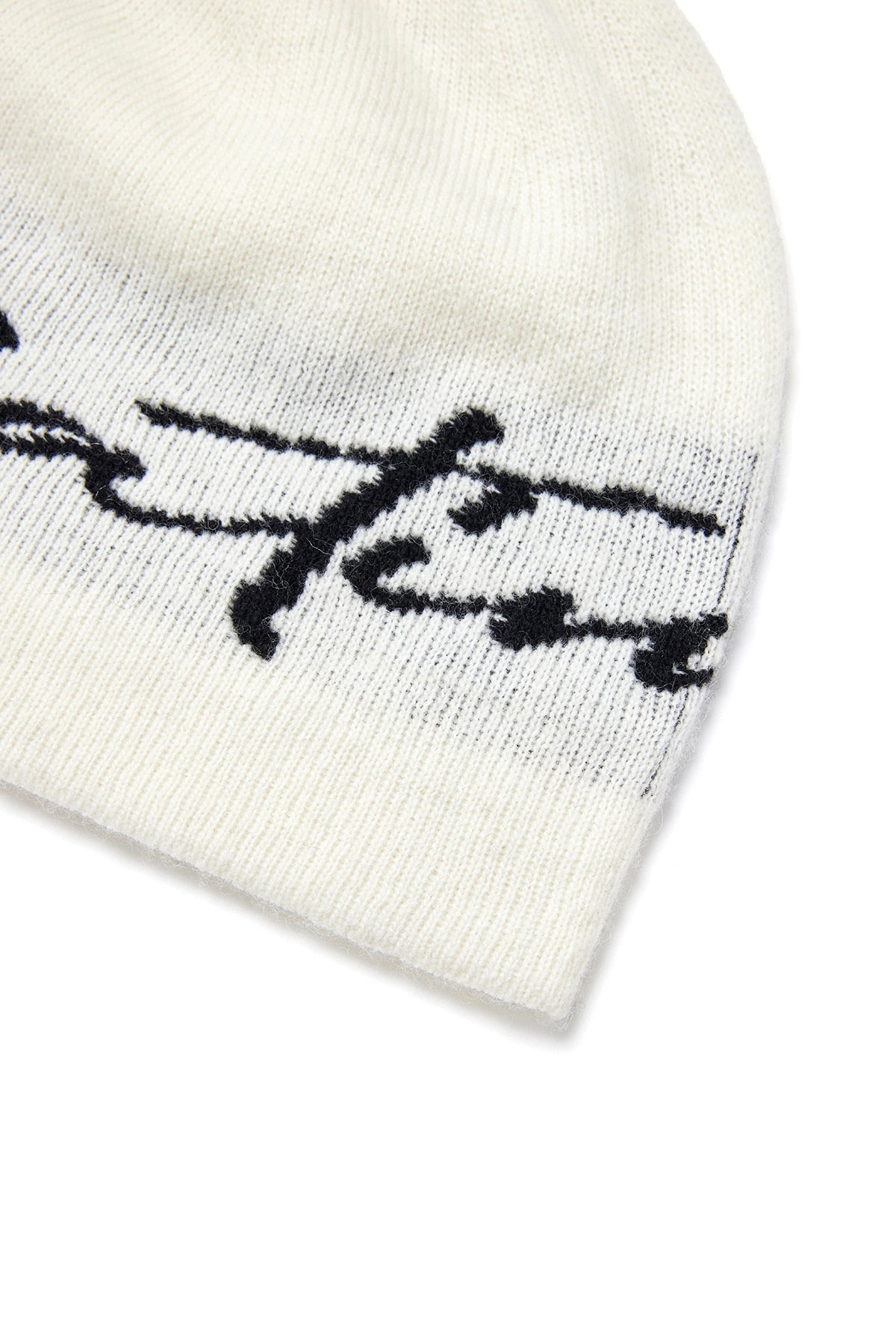 matinkim MATIN LOGO SCRIPT BEANIE IN IVORY