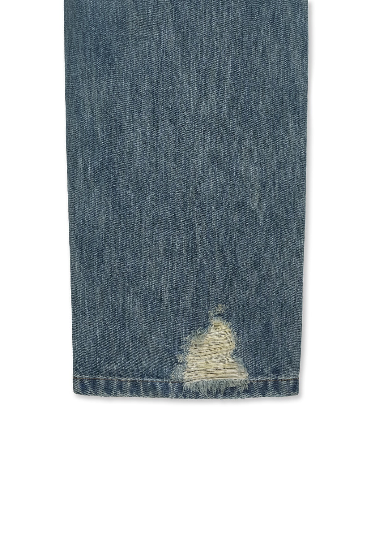 matinkim VINTAGE WASHED DOUBLE KNEE DENIM PANTS FOR MEN IN BLUE