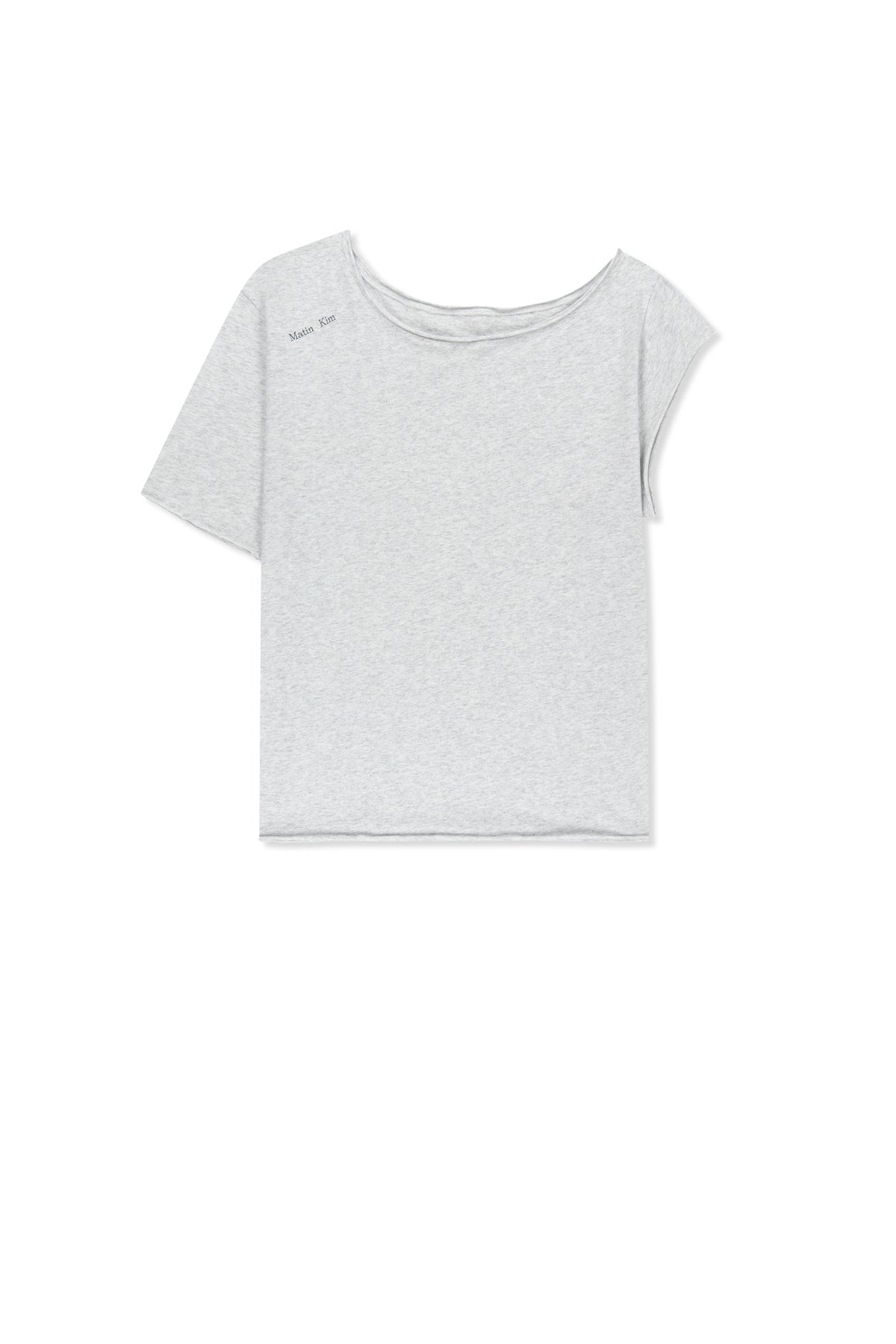 matinkim ASYMMETRIC OFF SHOULDER TOP IN LIGHT GREY