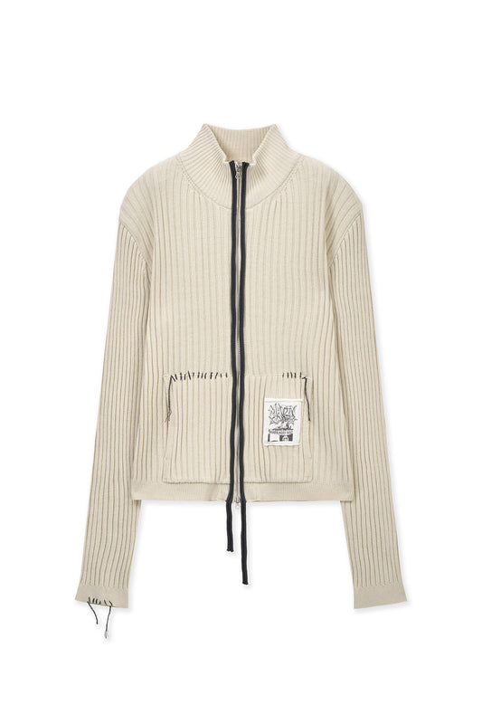 matinkim HANDCRAFT SLIM FIT CARDIGAN IN LIGHT BEIGE