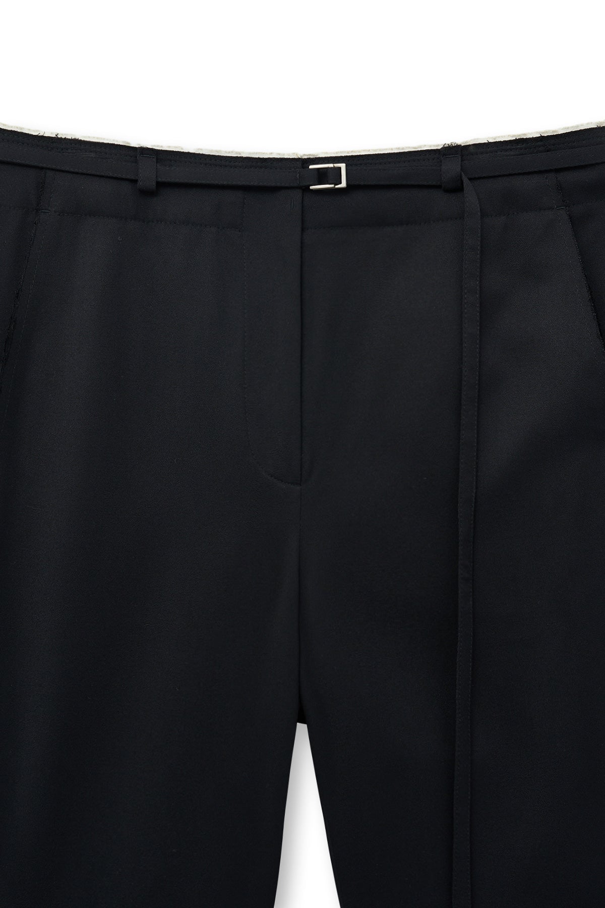 matinkim CUT OUT POINT STRING TROUSER IN BLACK