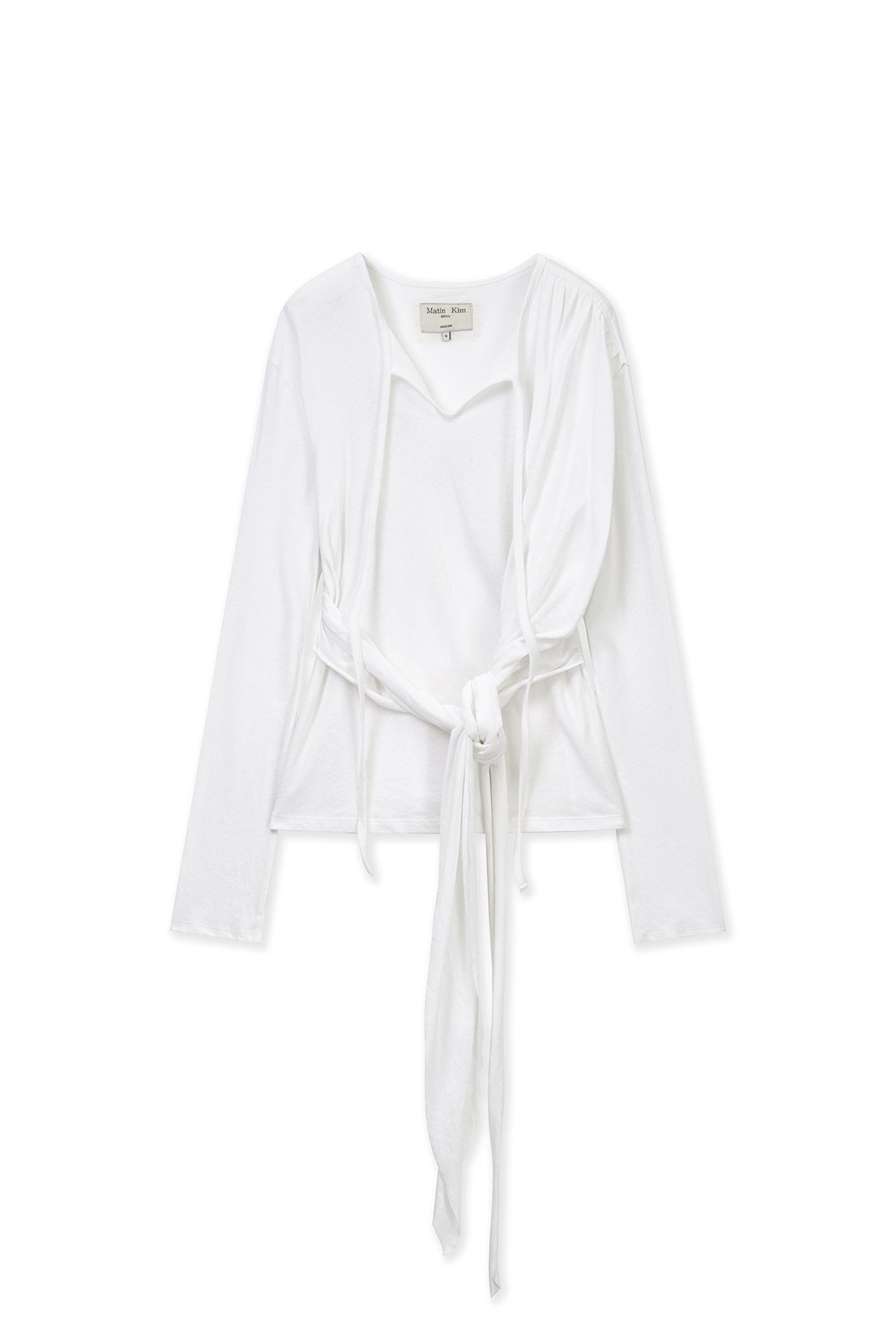 matinkim TIED DRAPERY TOP IN WHITE
