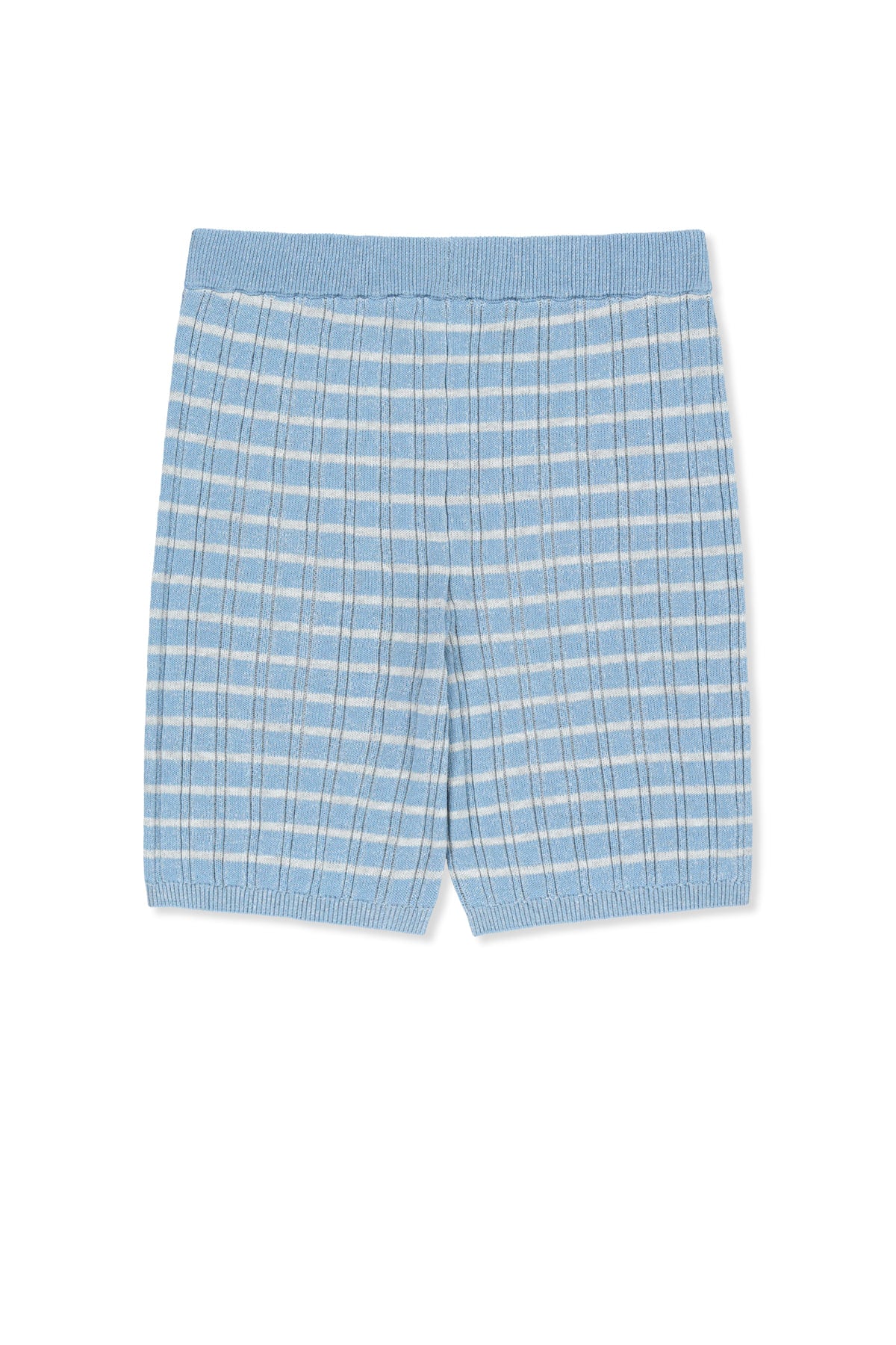 matinkim STRIPE KNIT SHORTS IN LIGHT BLUE