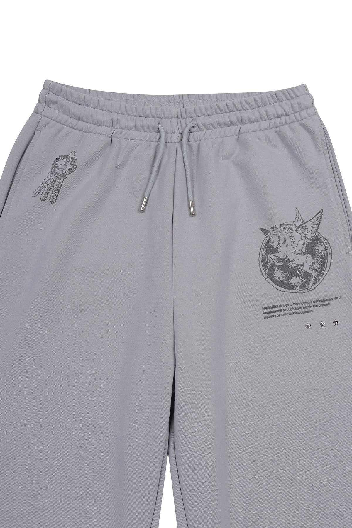 matinkim GRAFFITI ARTWORK SWEATPANTS IN SMOKE BLUE
