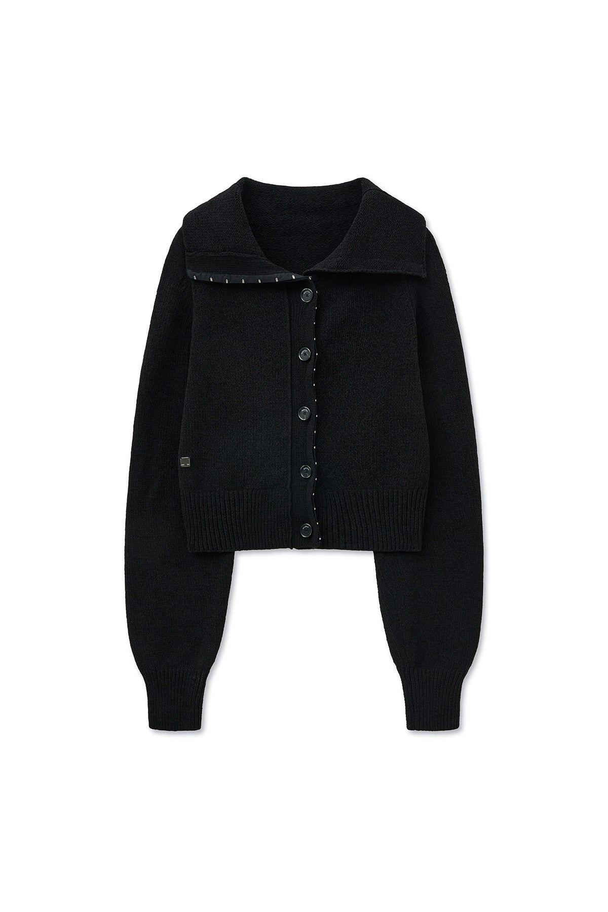 matinkim HOOK POINT TWO WAY CROSS CARDIGAN IN BLACK