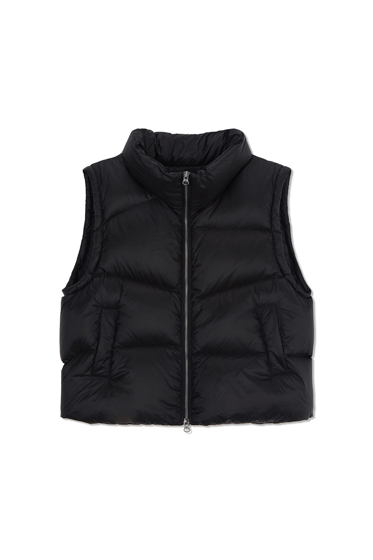 matinkim UNBALANCE QUILTED DOWN VEST FOR WOMEN IN BLACK