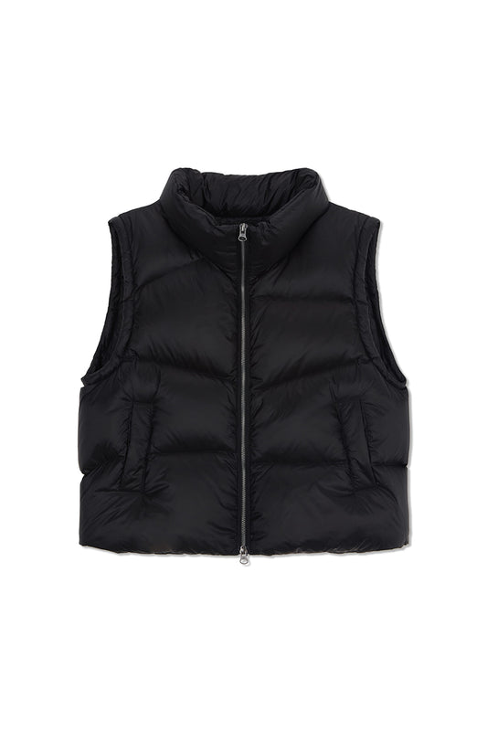 matinkim UNBALANCE QUILTED DOWN VEST FOR WOMEN IN BLACK