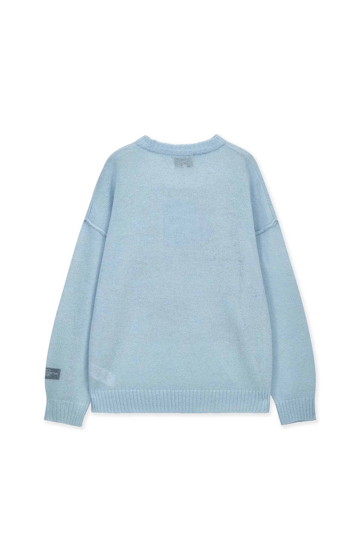 matinkim GRAFFITI ARTWORK KNIT PULLOVER IN LIGHT BLUE