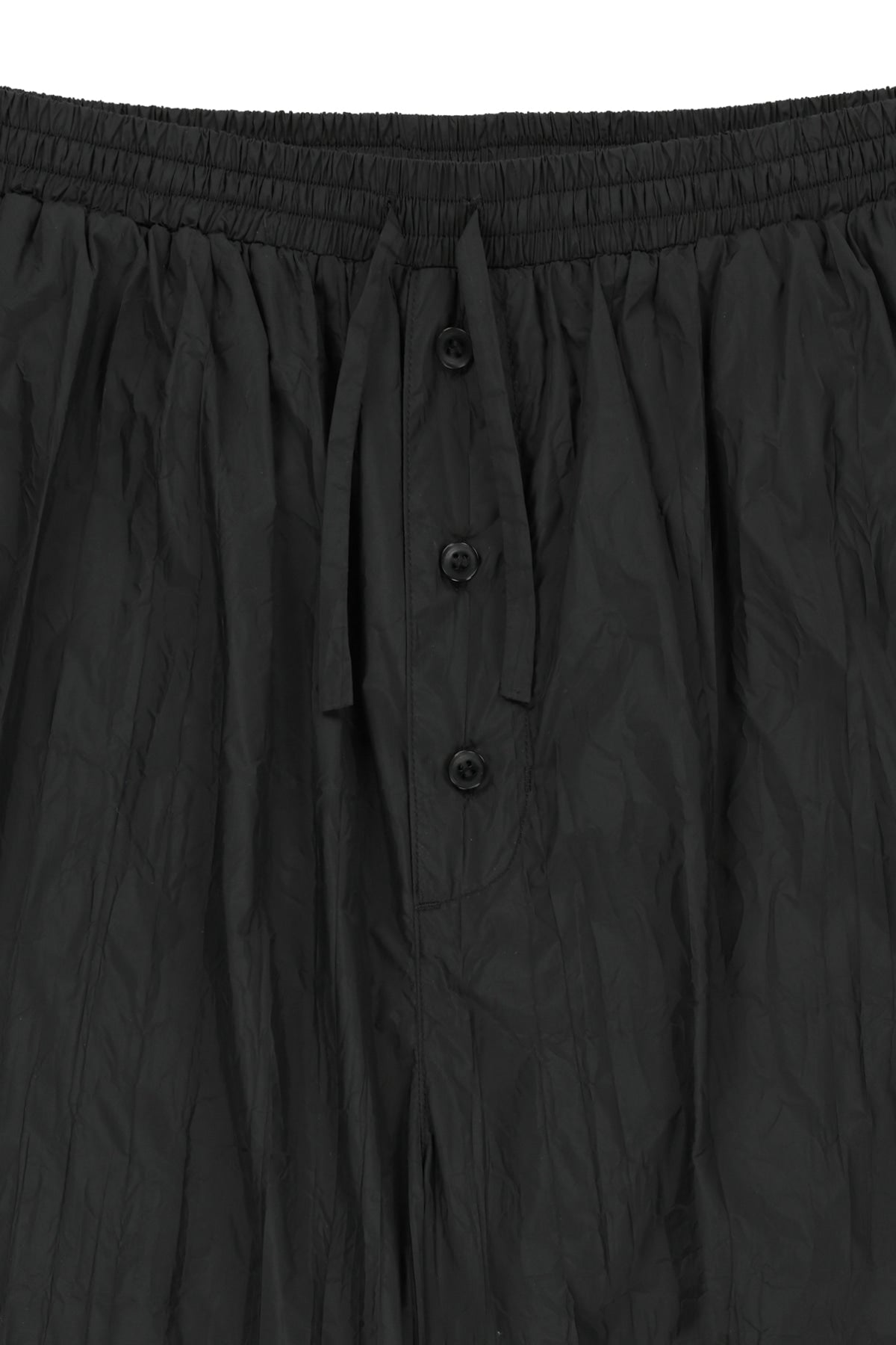 matinkim NYLON CRINKLE WIDE PANTS IN BLACK