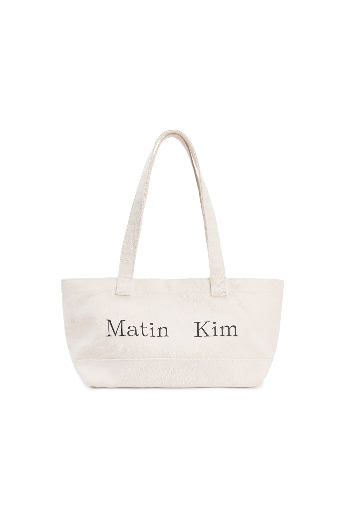 matinkim MATIN LOGO CANVAS WIDE SHOULDER BAG IN IVORY
