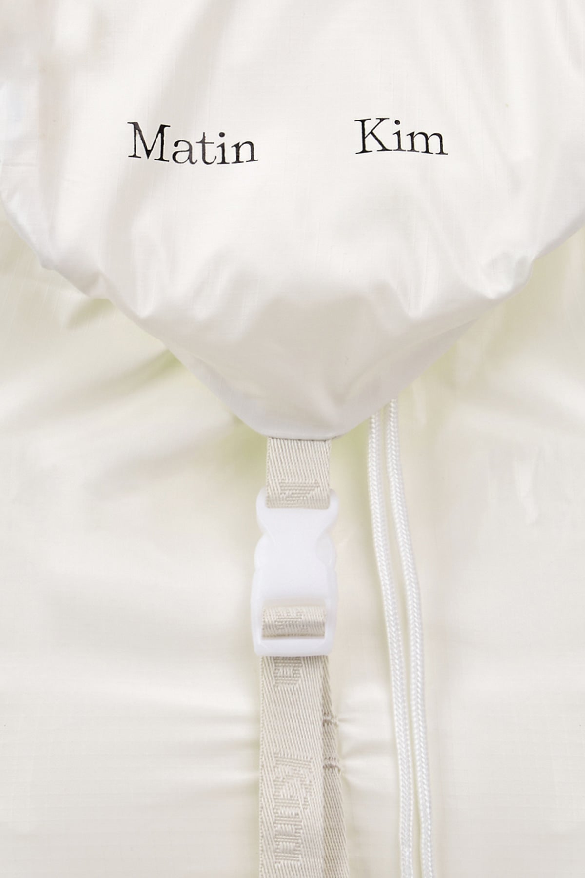 matinkim GLOSSY PACKABLE BACKPACK IN WHITE