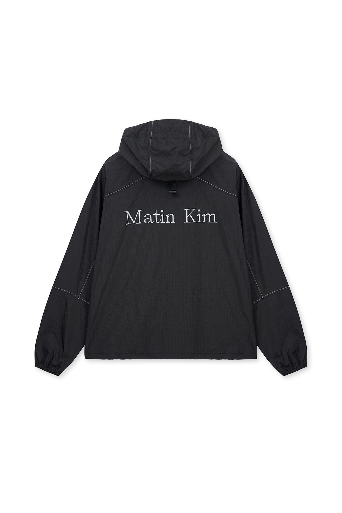 matinkim BACK LOGO HOODY WIND BREAKER IN BLACK
