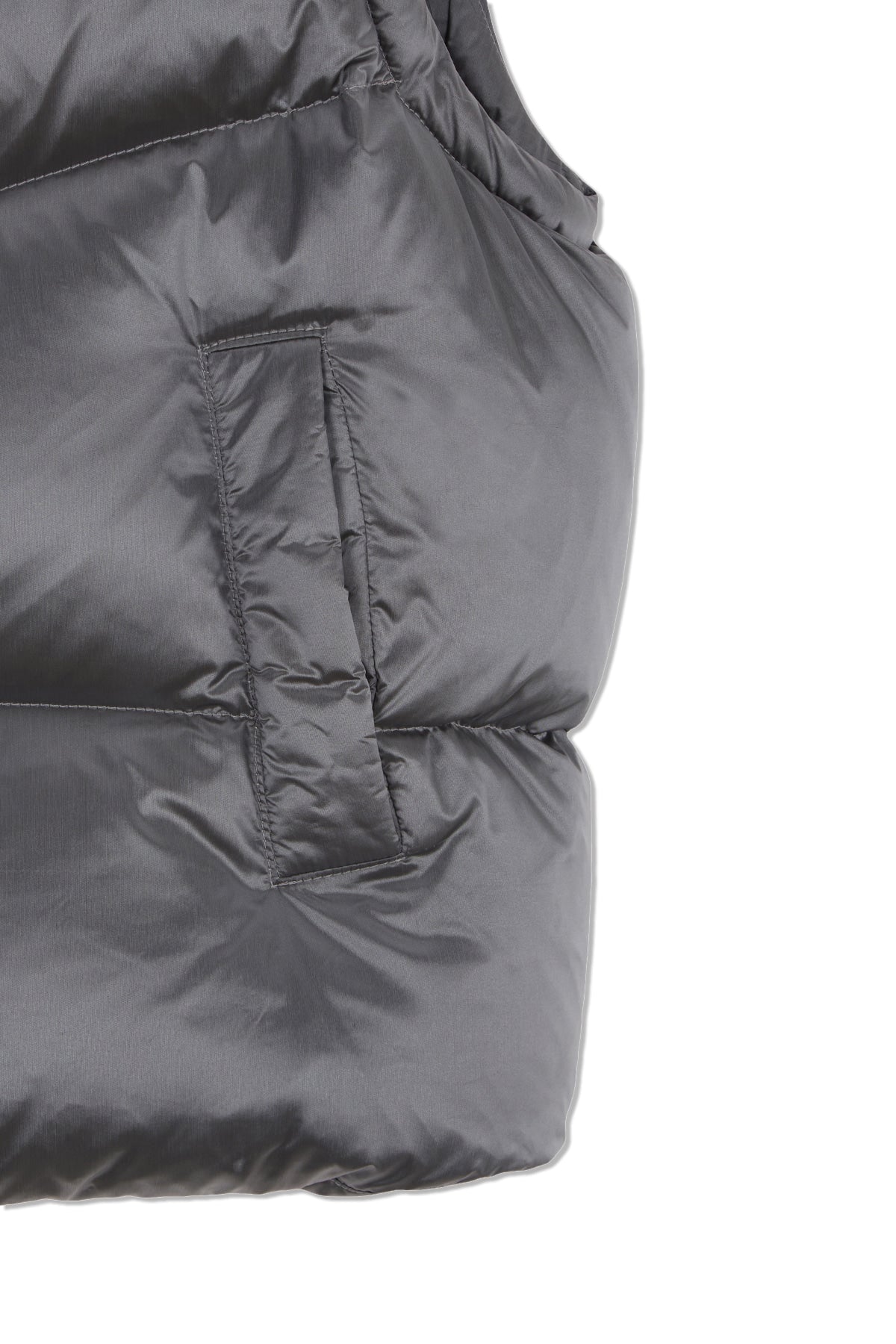 matinkim UNBALANCE QUILTED DOWN VEST FOR WOMEN IN GREY