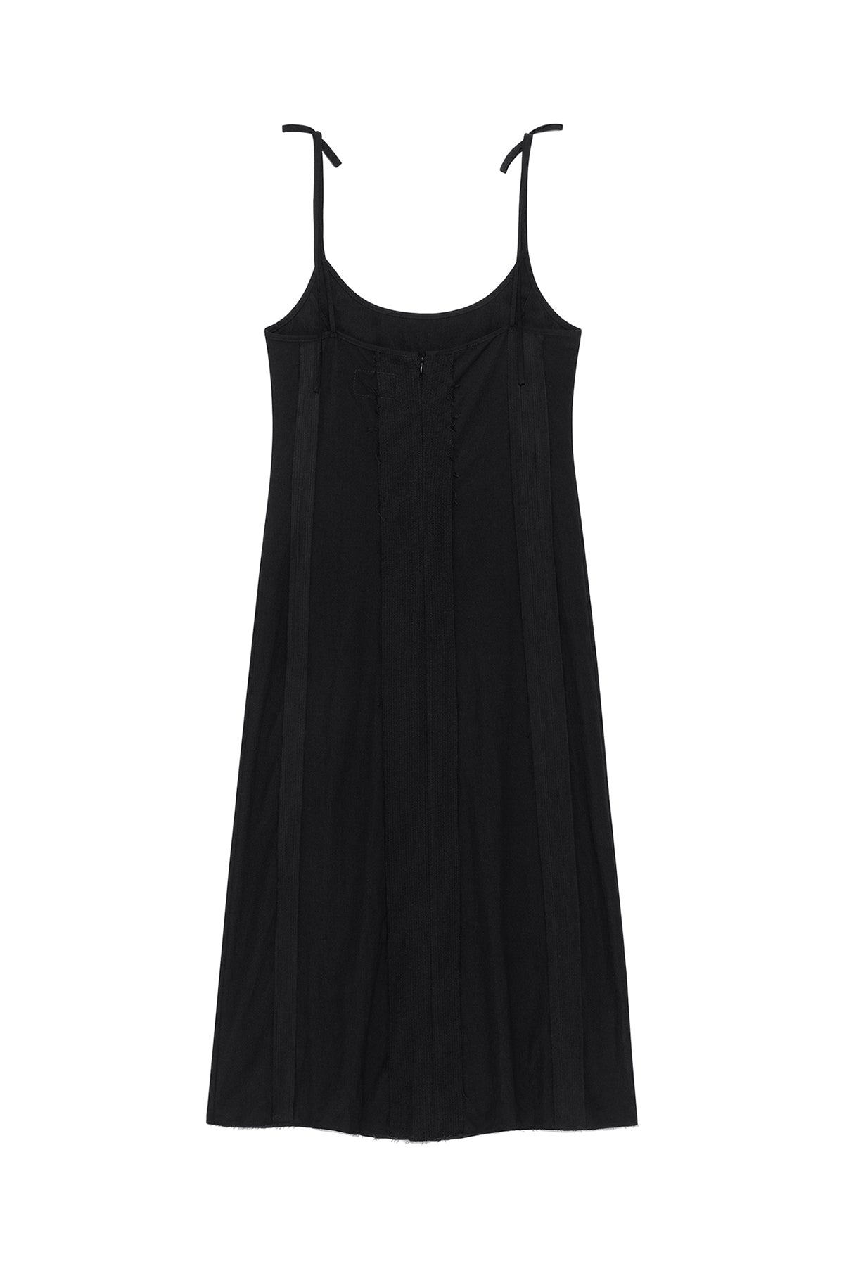 matinkim HOOK AND EYE LAYERED LONG DRESS IN BLACK