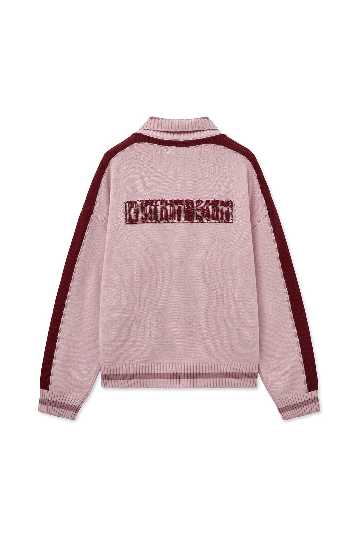 matinkim MATIN KIM INITIAL KNIT ZIP UP FOR MEN IN PINK