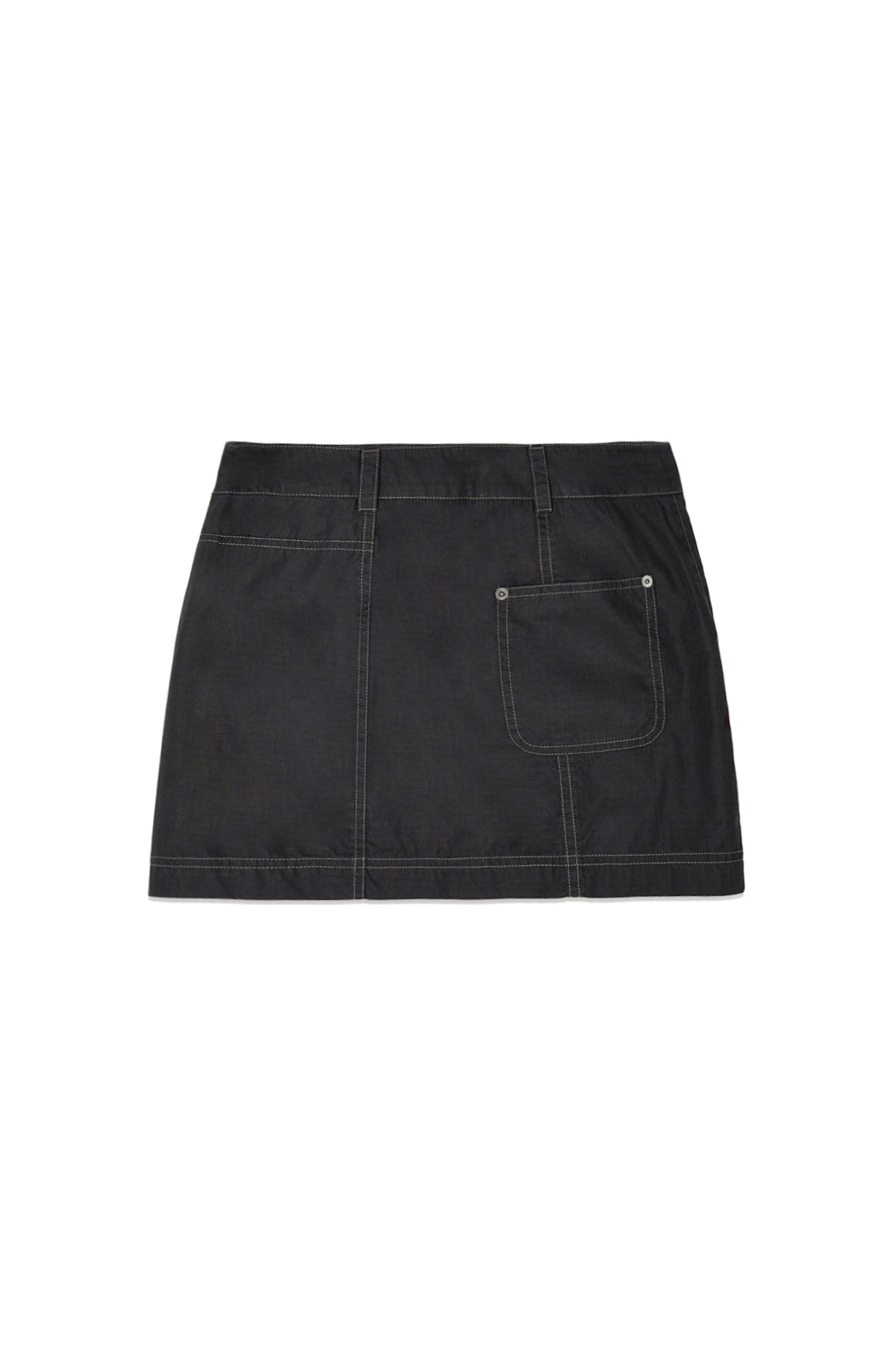 matinkim POCKET FOLDOVER WRAP MINI SKIRT IN BLACK