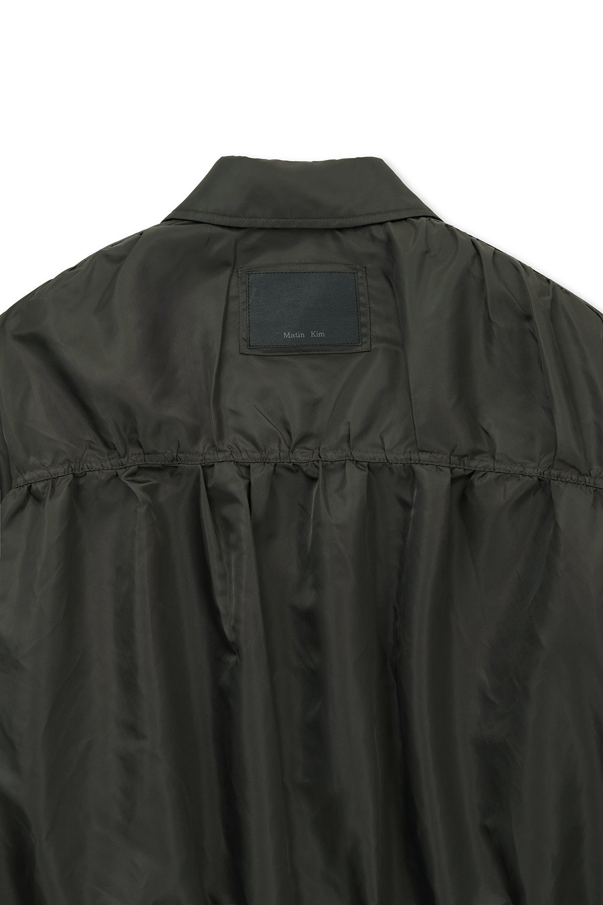 matinkim SMALL LOGO SHIRRING JUMPER IN KHAKI