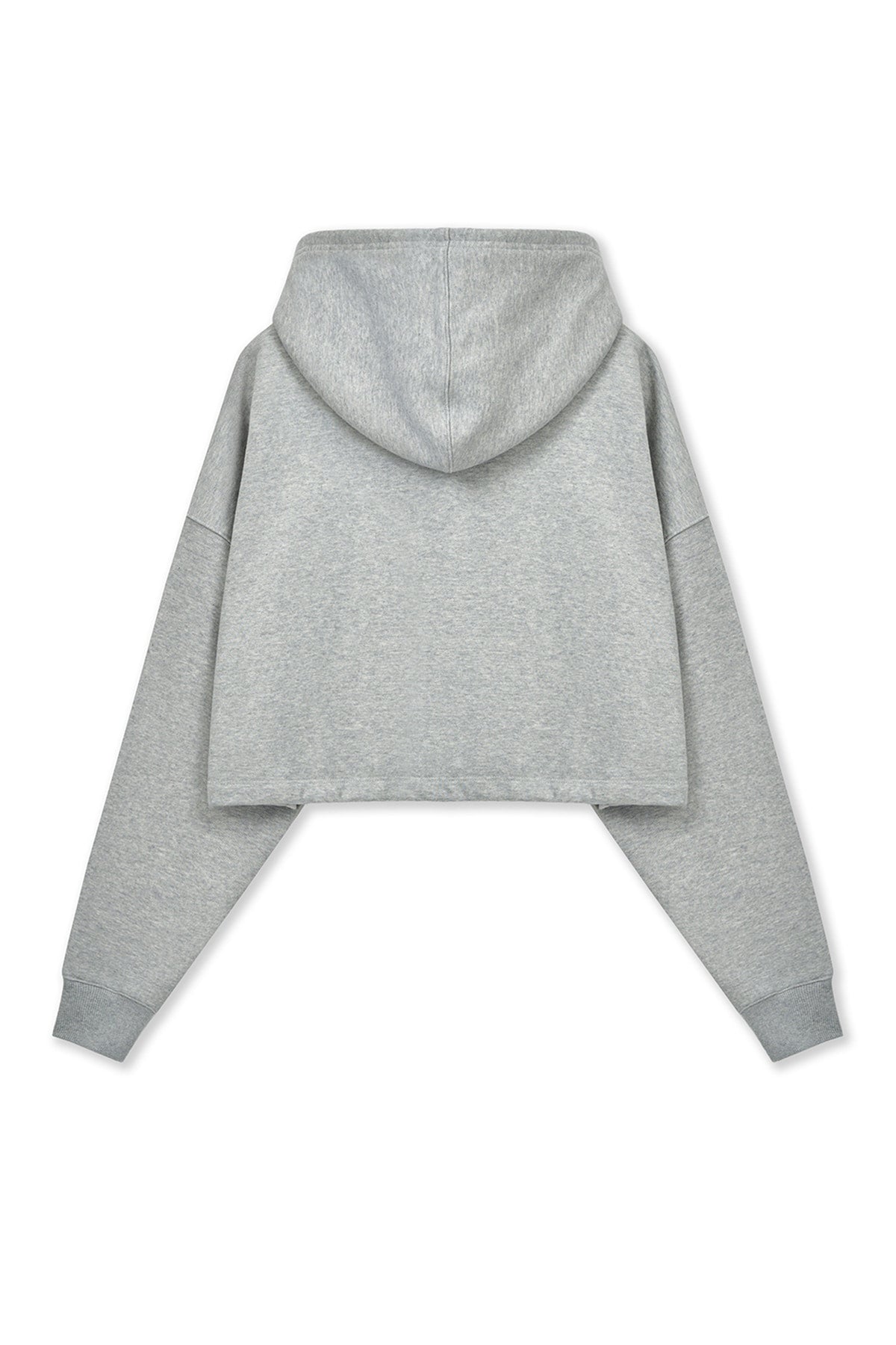 matinkim GRAFFITI LOGO CROP HOODY ZIP UP IN GREY