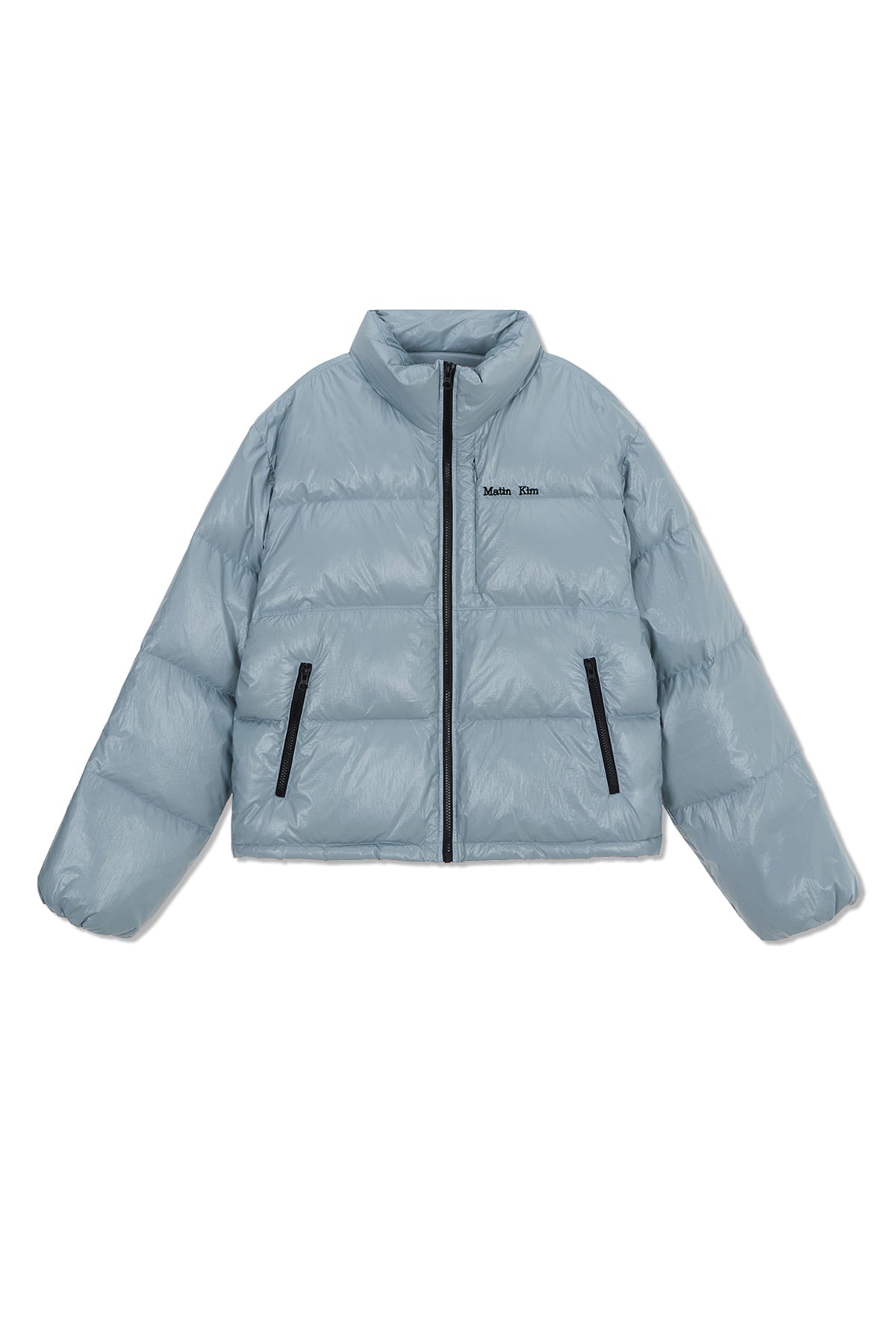 matinkim SMALL LOGO VOLUME DOWN JUMPER FOR WOMEN IN LIGHT GREY