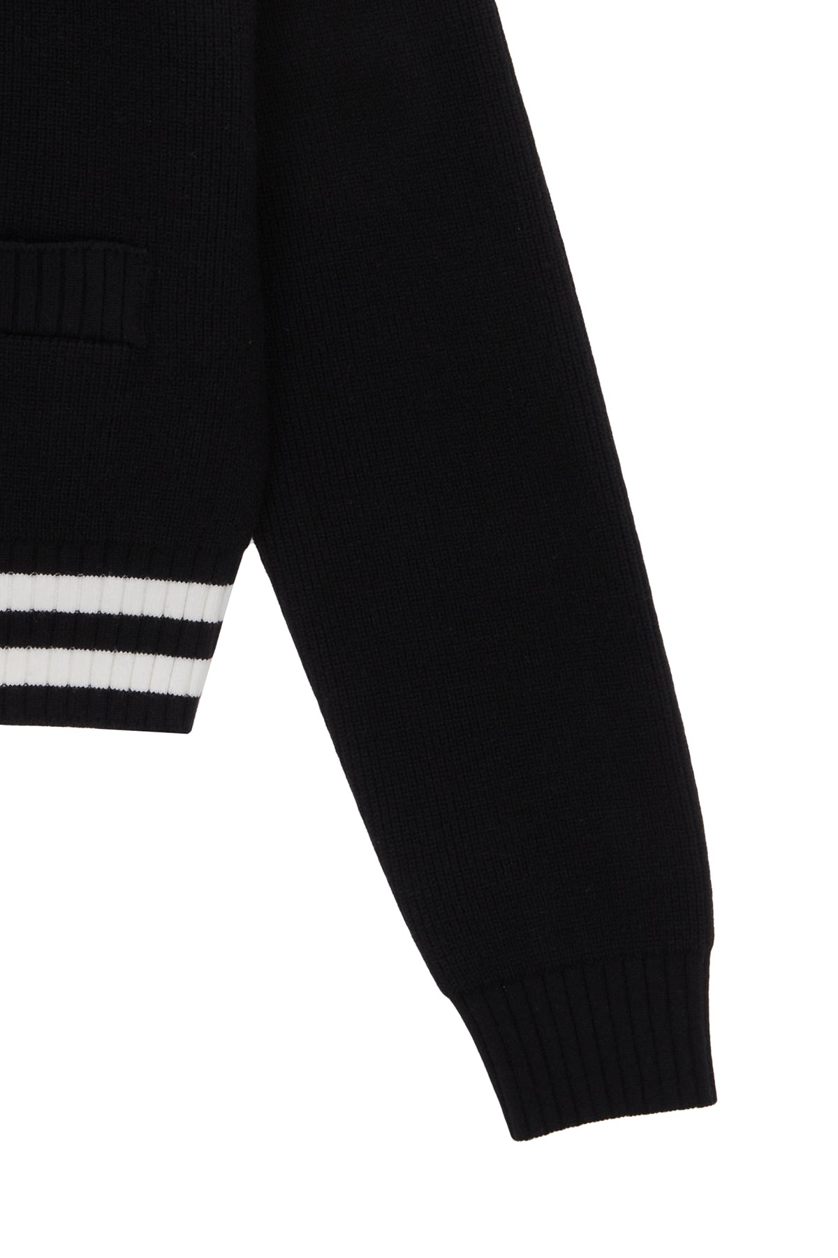 matinkim SPELL POINT STRIPE KNIT CARDIGAN IN BLACK