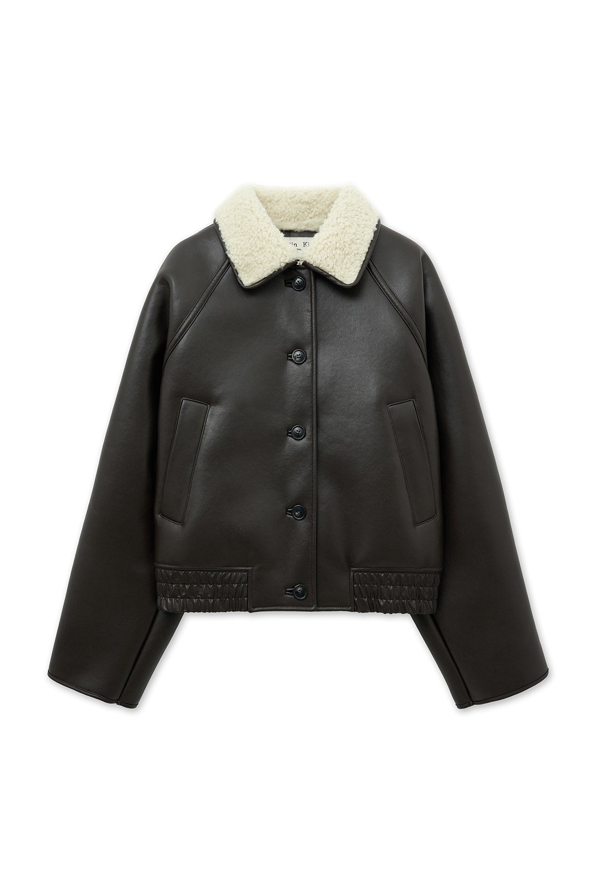 matinkim FUR COLLAR MUSTANG JUMPER IN DARK BROWN