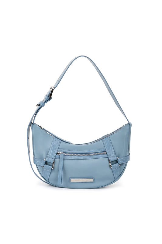 matinkim FABRIC ARC HOBO BAG IN SMOKE BLUE