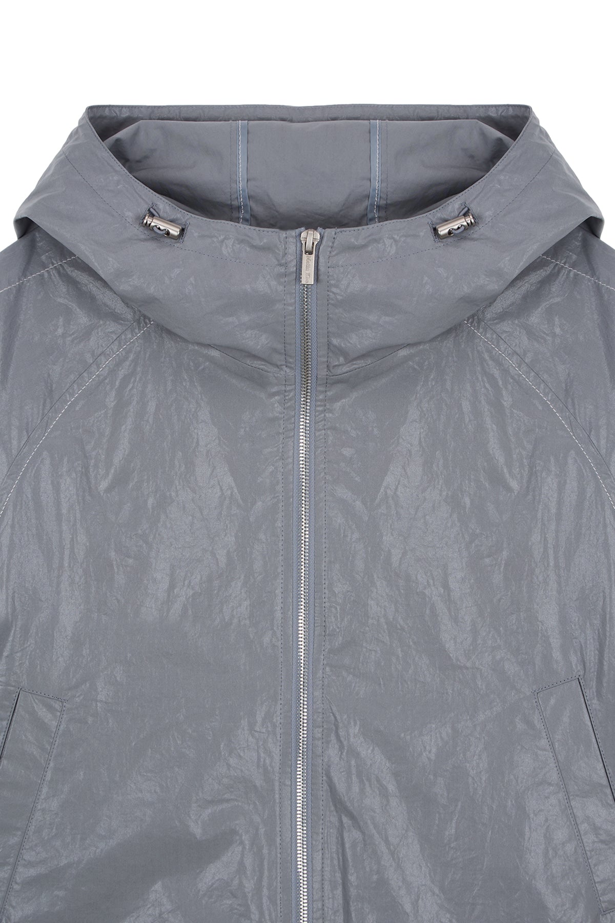 matinkim MATIN CROP HOODY COATING JUMPER IN DARK GREY