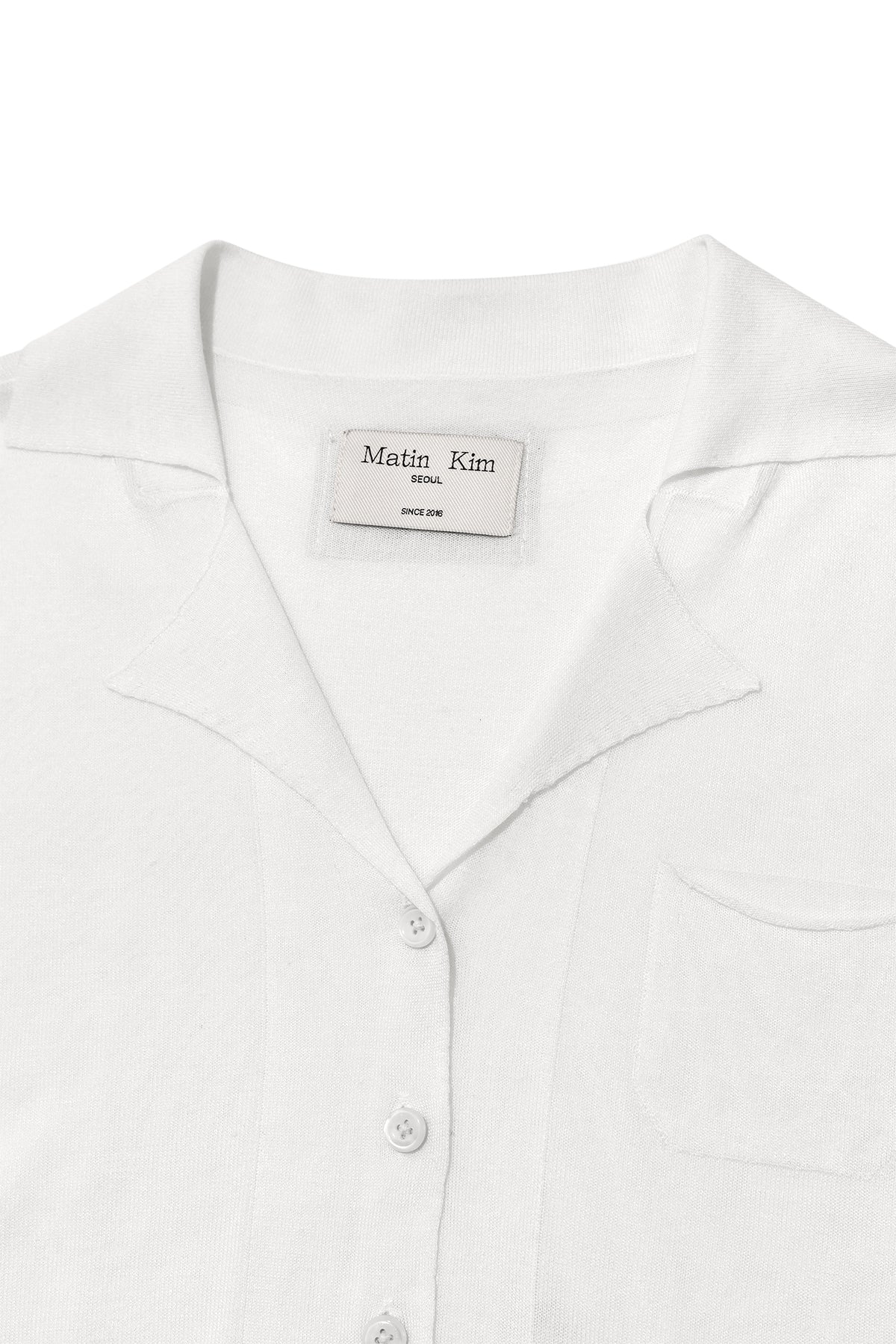matinkim STRING POINT PLAIN LONG CARDIGAN IN WHITE