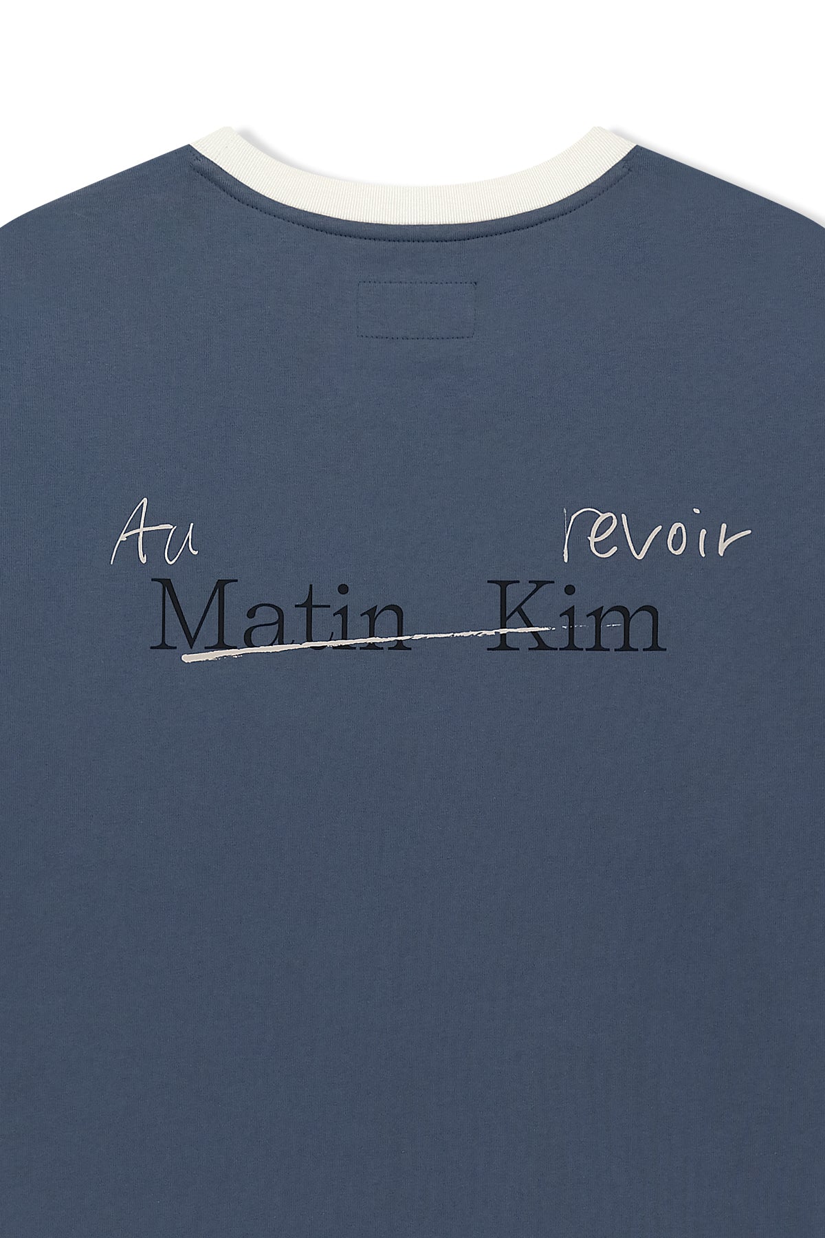 matinkim TONAL RIB BACK LOGO TOP FOR MEN IN SMOKE BLUE