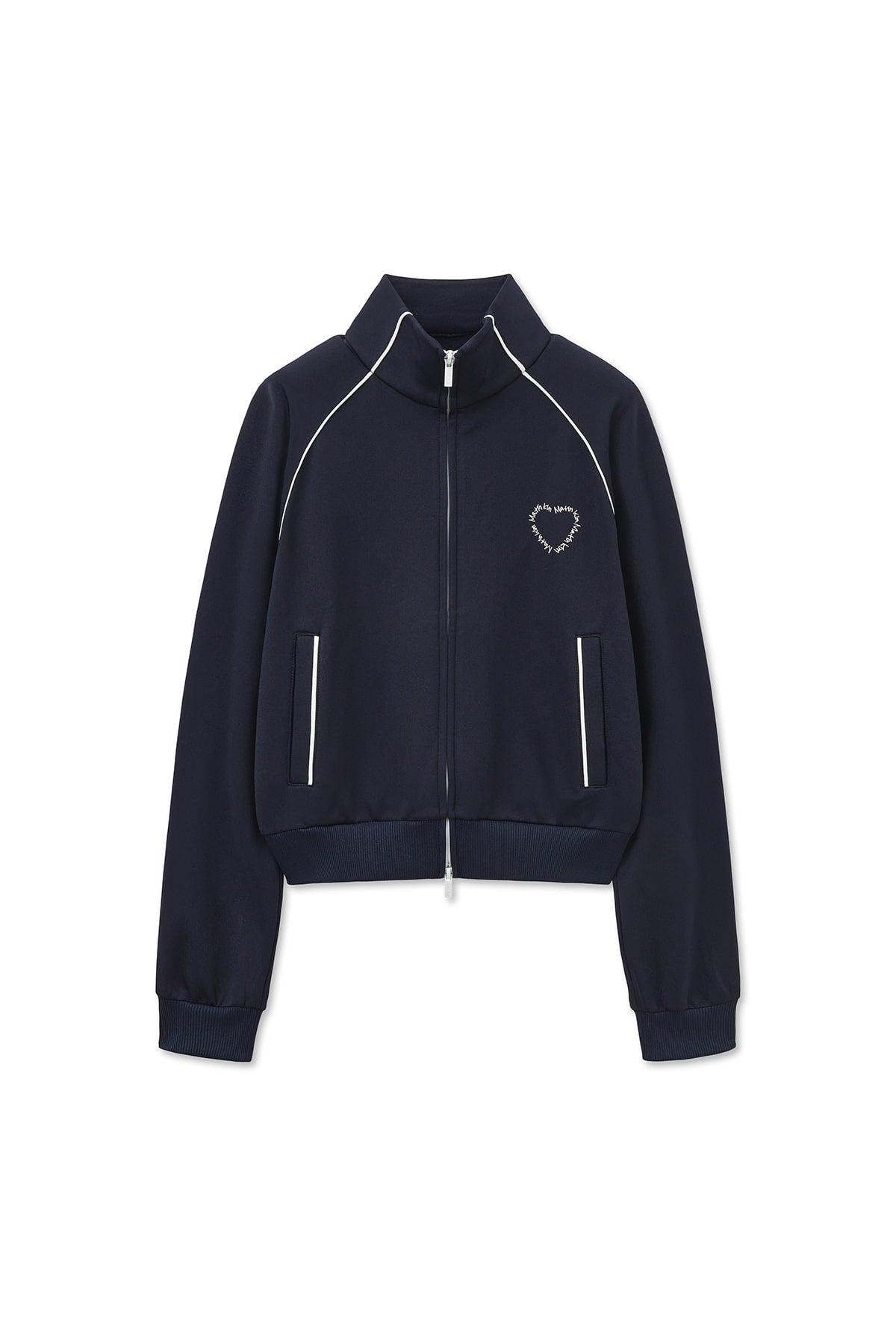 matinkim HEART LOGO TRACK JUMPER IN NAVY