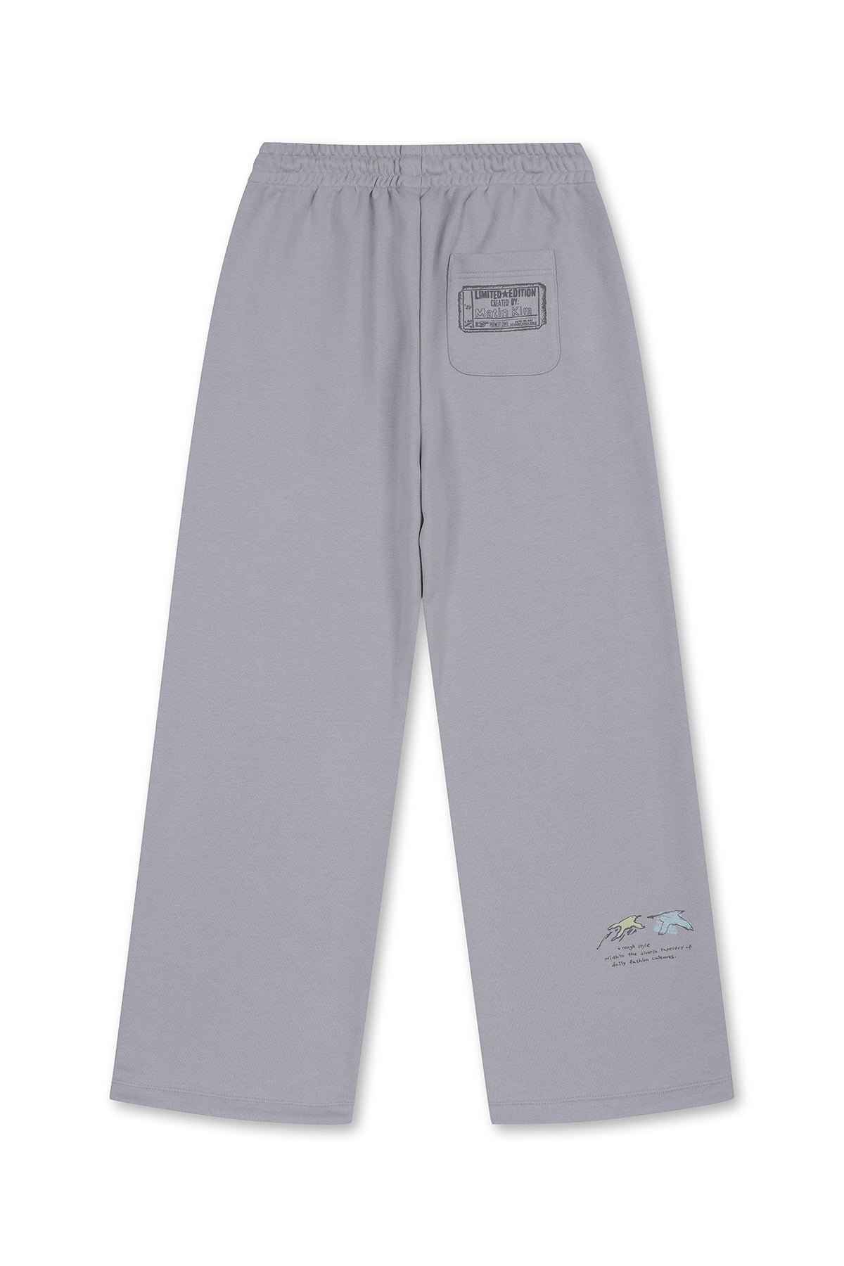 matinkim GRAFFITI ARTWORK SWEATPANTS IN SMOKE BLUE