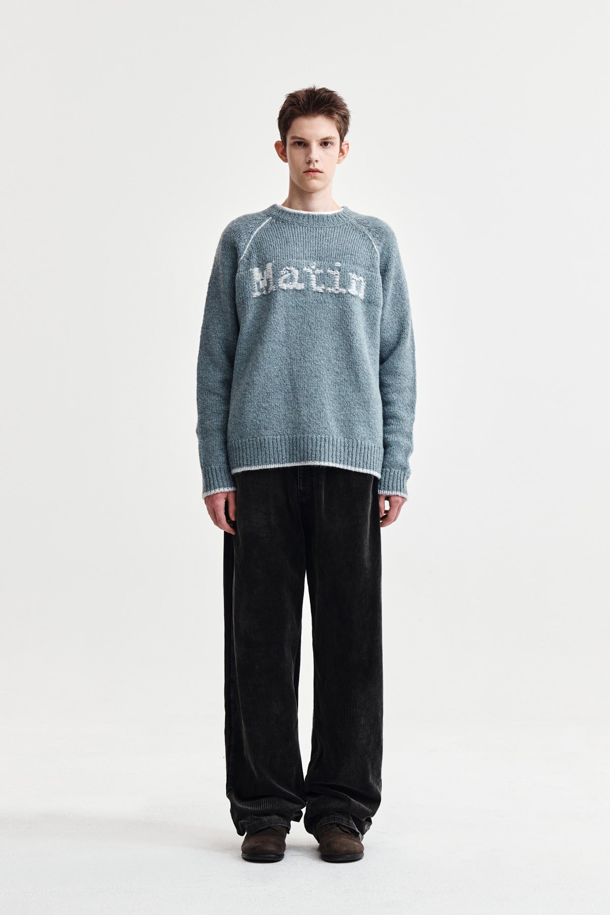 matinkim WASHED CORDUROY PANTS FOR MEN IN CHARCOAL