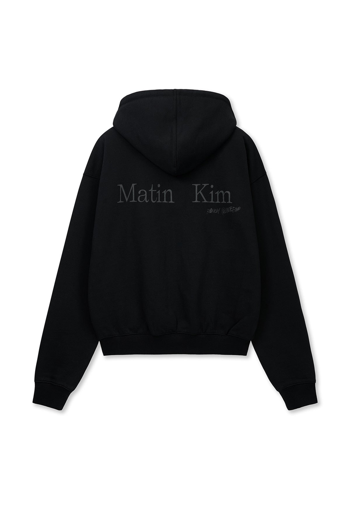 matinkim BACK LOGO ESSENTIAL HOODY ZIP UP IN BLACK