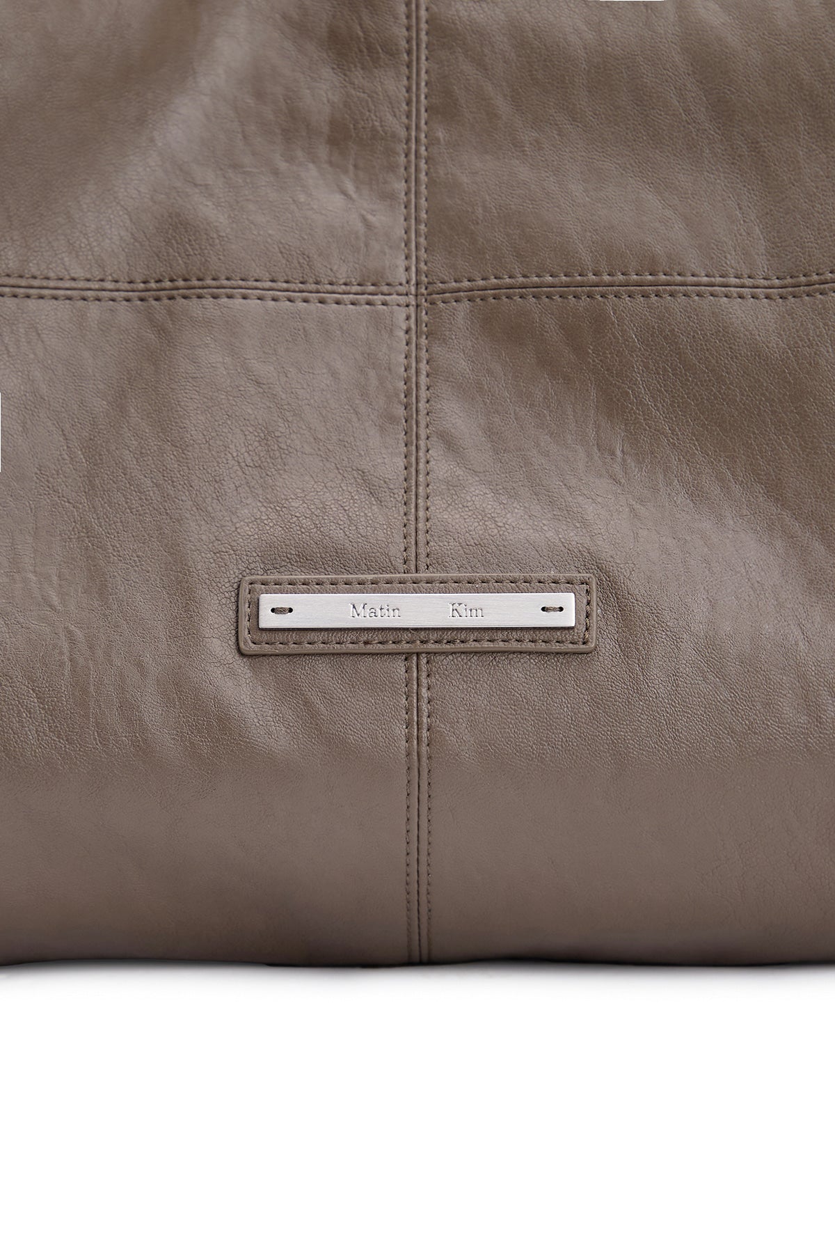 matinkim SIDE STRING LEATHER BIG SHOULDER BAG IN BROWN