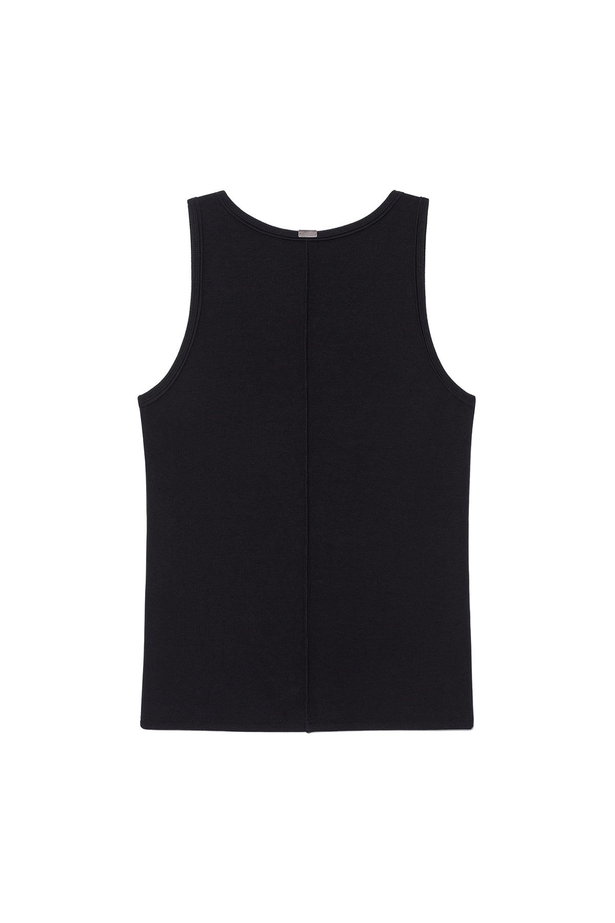 matinkim SMALL LOGO PINTUCK SLEEVELESS TOP FOR MEN IN BLACK