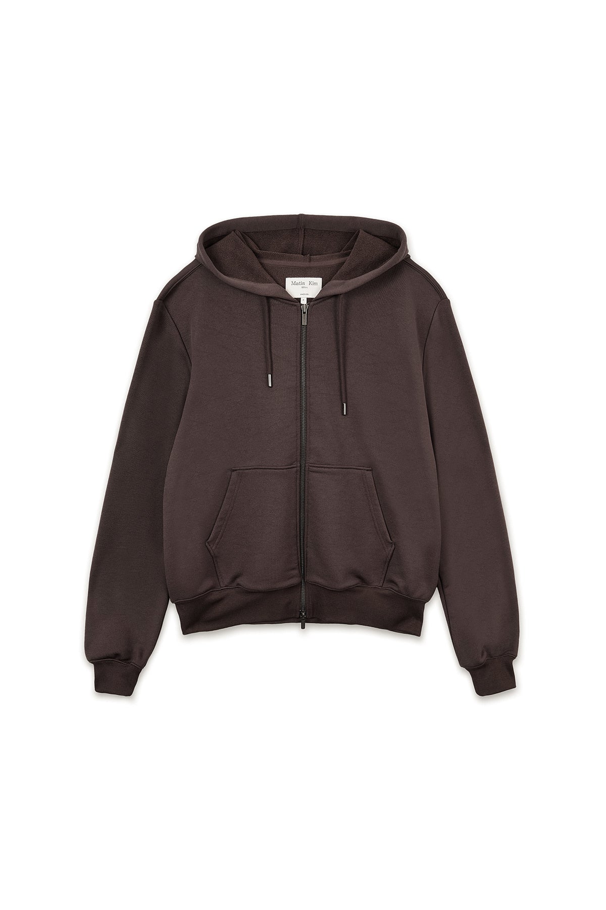 matinkim BACK LOGO GLITTER HOODY ZIP UP FOR WOMEN IN BROWN