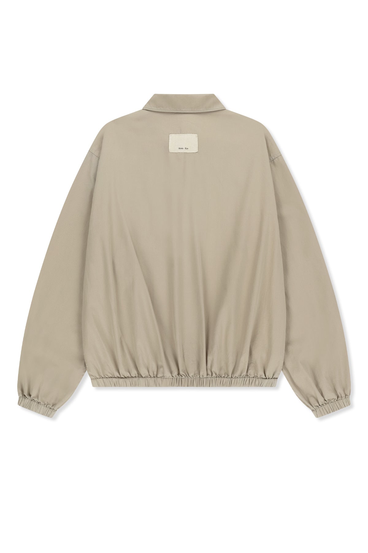 matinkim SMALL LOGO COTTON ZIP UP JUMPER IN LIGHT BEIGE