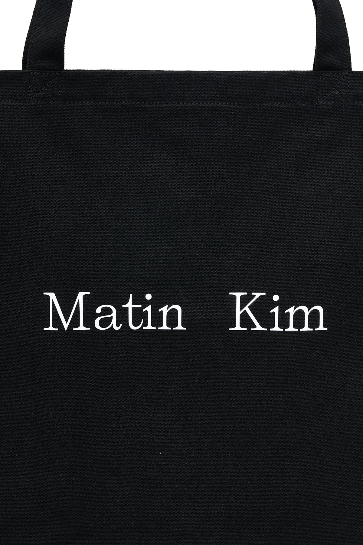 matinkim EYELET LOGO CANVAS ECOBAG IN BLACK