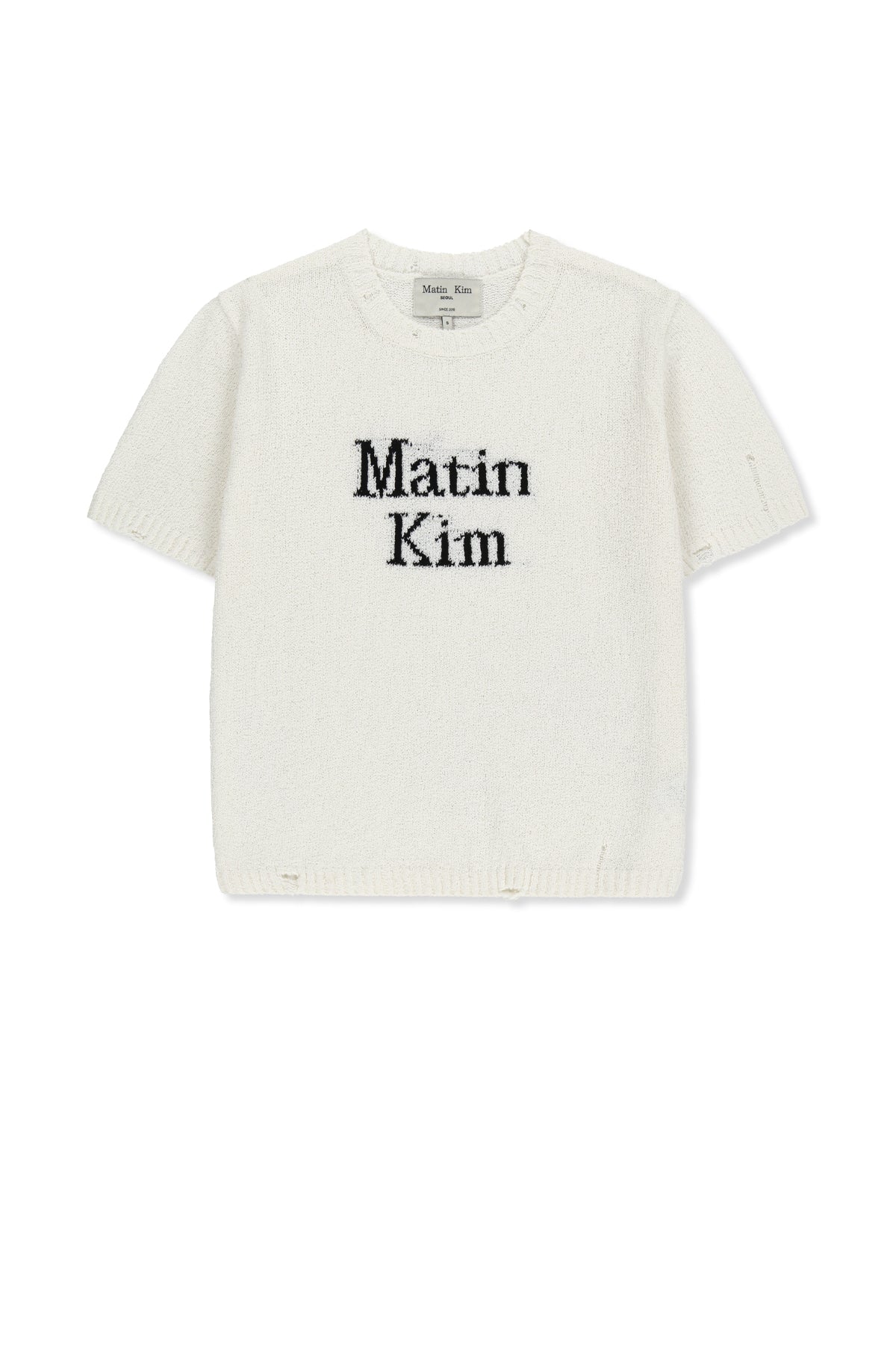 matinkim HALF SLEEVE LOGO PULLOVER FOR WOMEN IN WHITE