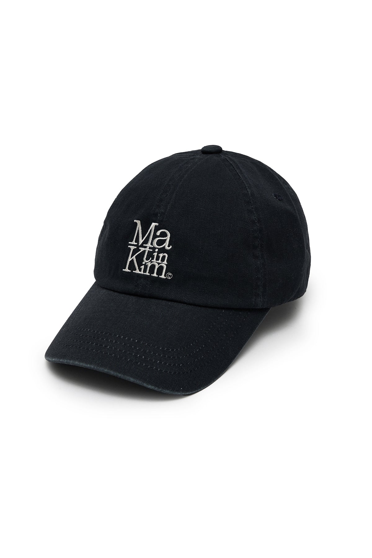 matinkim MATIN BLOCK LOGO BALL CAP IN DARK NAVY