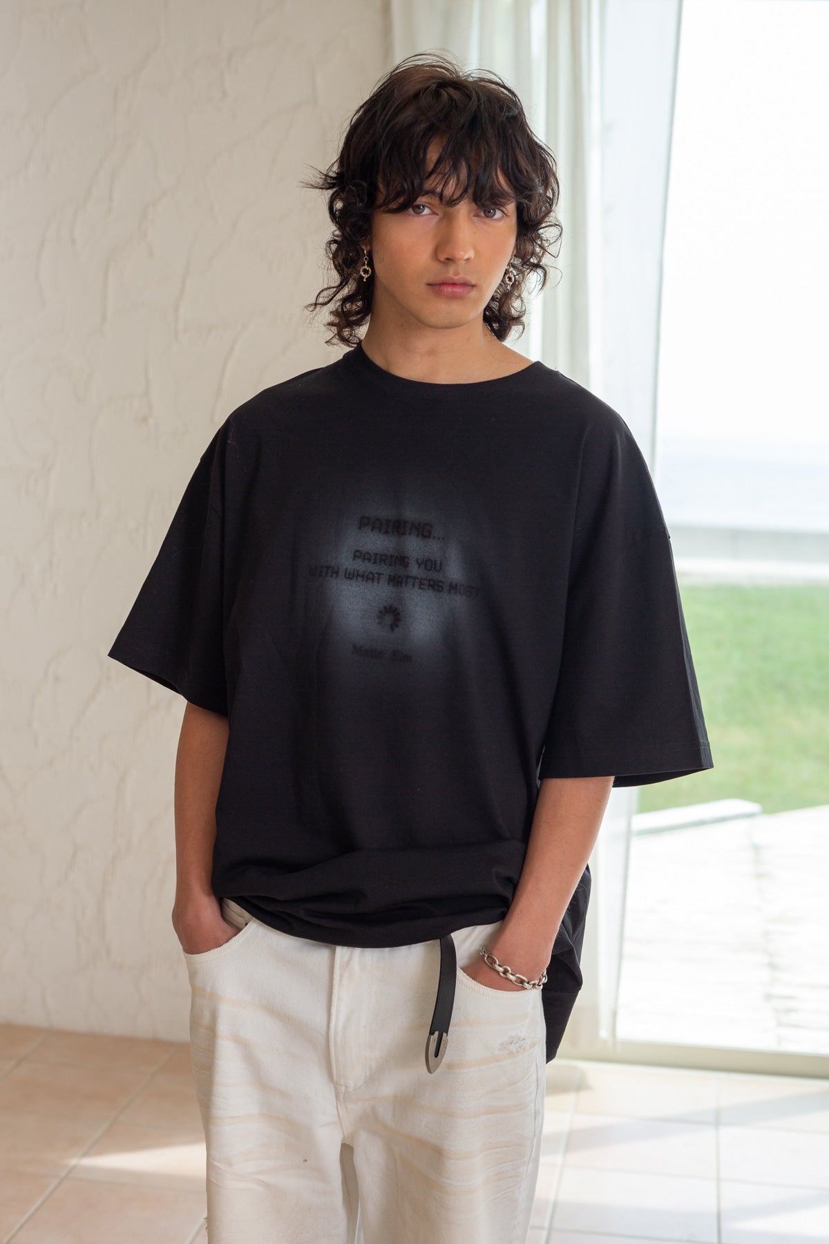 matinkim PAIRING LOGO PRINTING TOP FOR MEN IN BLACK