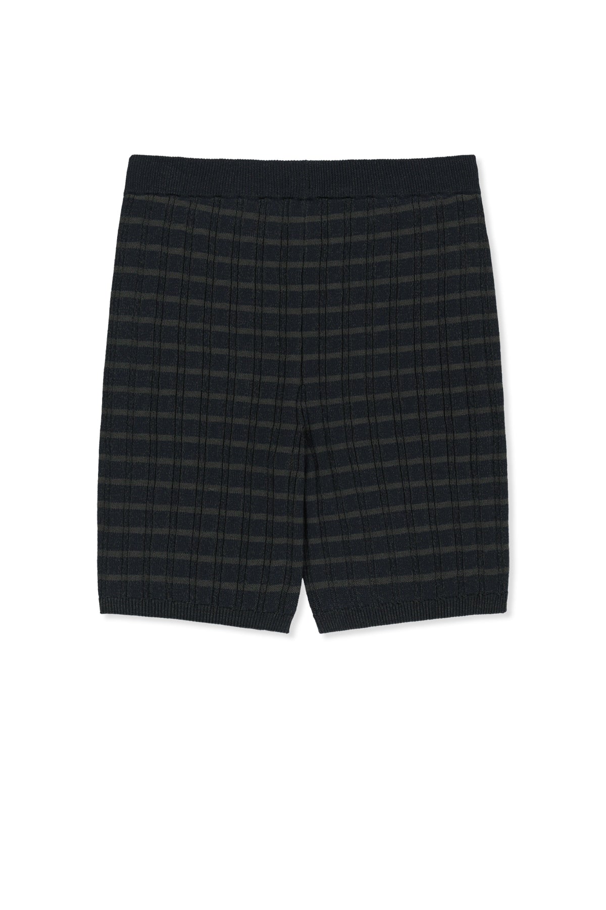 matinkim STRIPE KNIT SHORTS IN NAVY