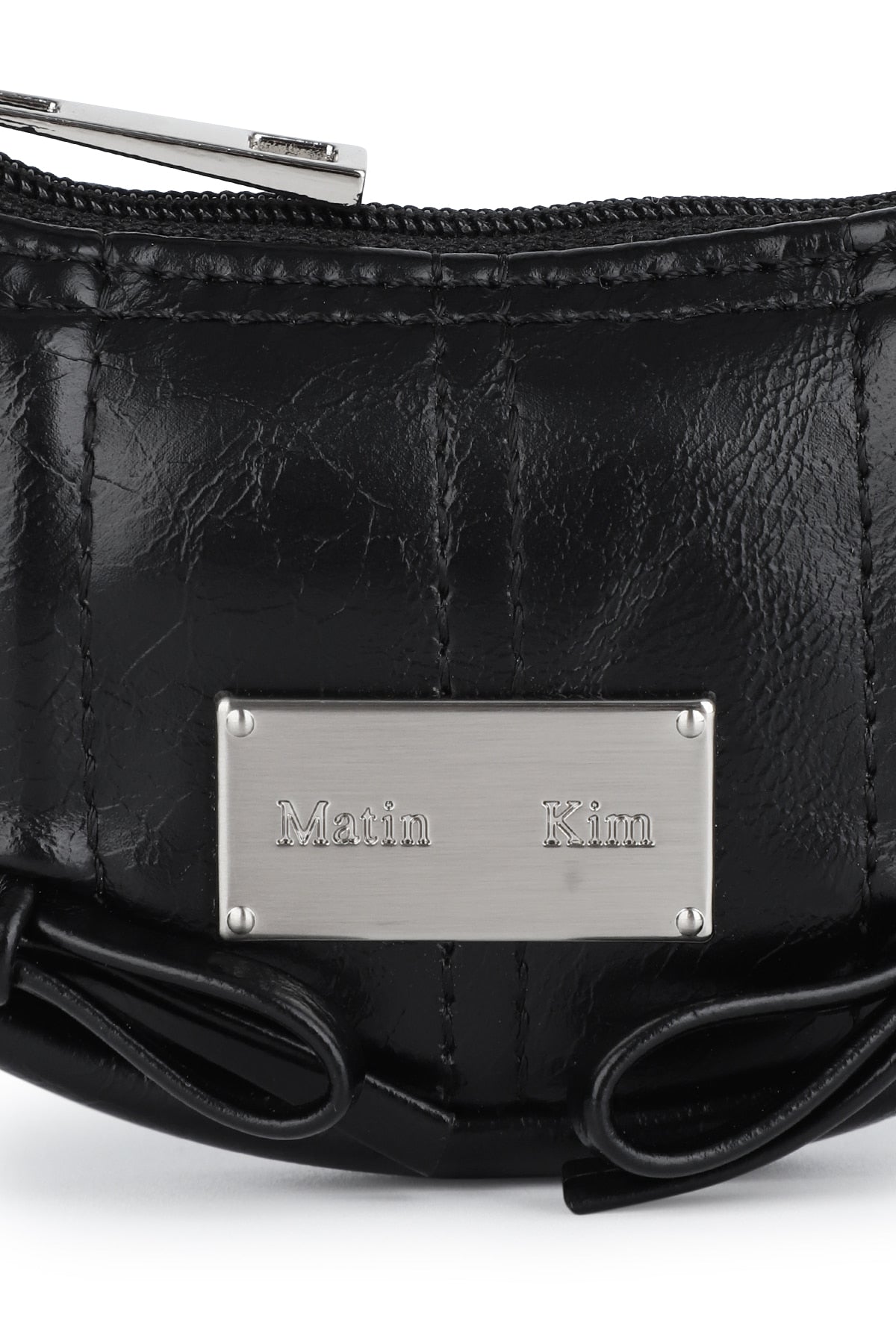 matinkim HALF SHIRRING RIBBON CHARM IN BLACK