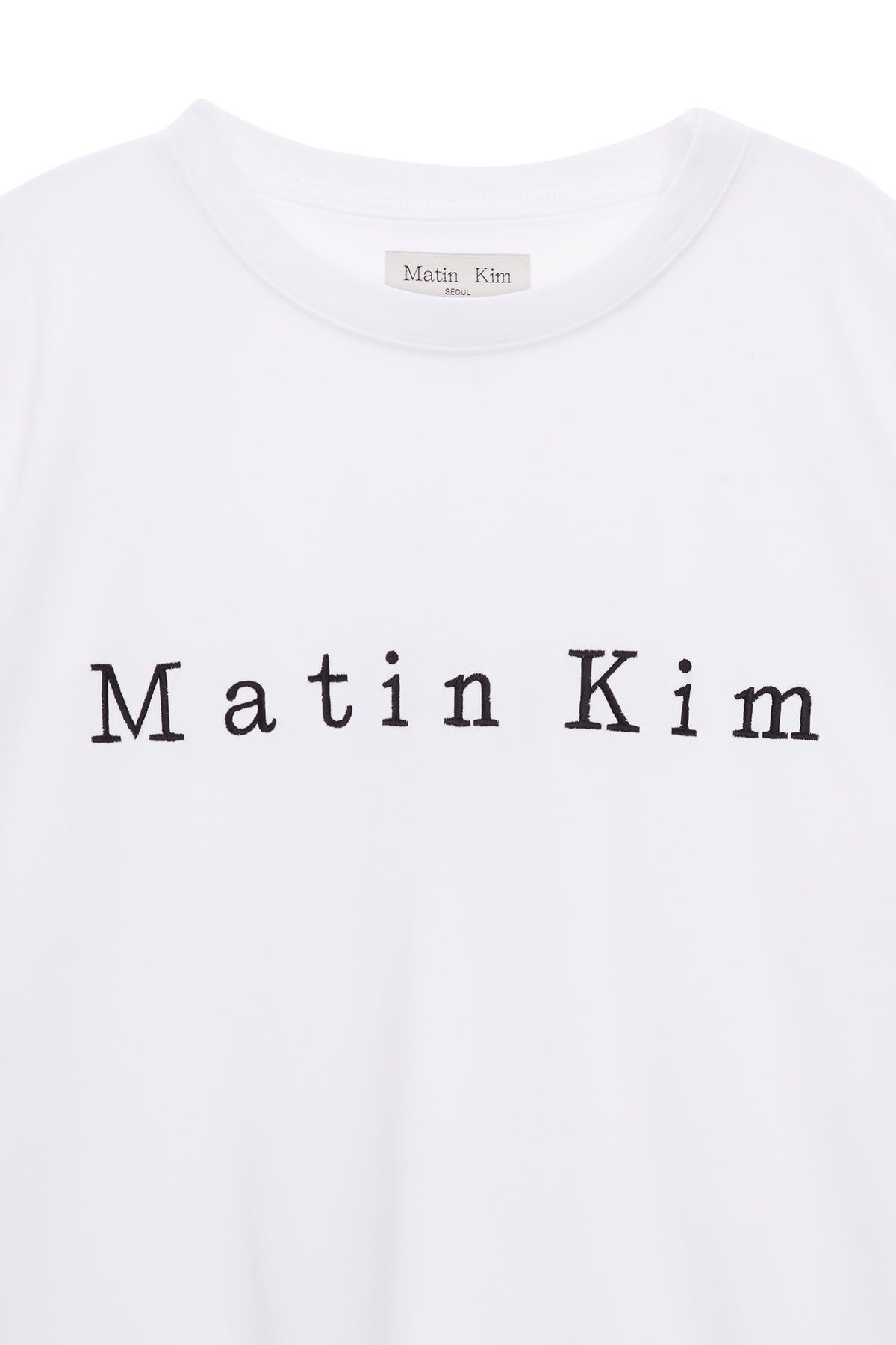 matinkim MATIN EMBROIDERY LOGO TOP IN WHITE