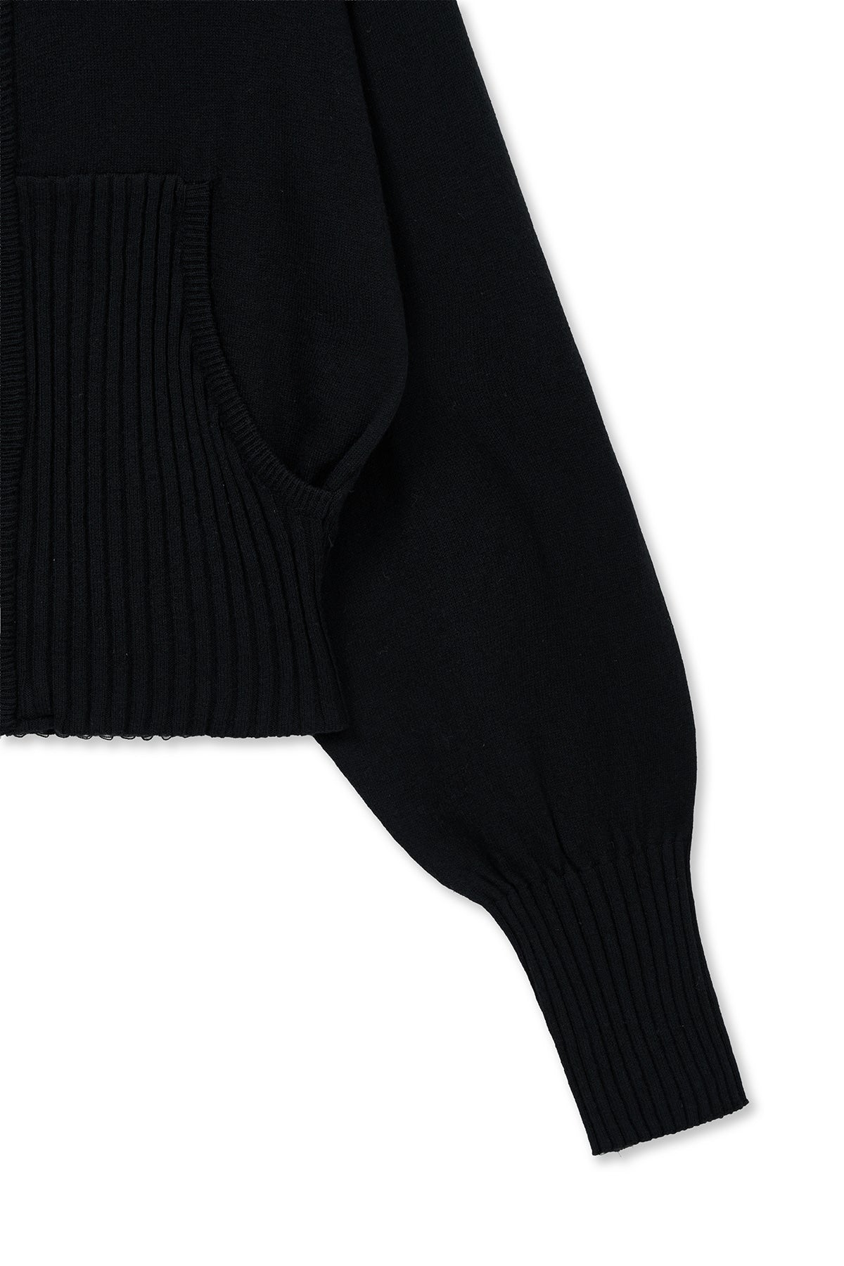 matinkim HIGH NECK EMBROIDERED LOGO ZIP UP FOR WOMEN IN BLACK